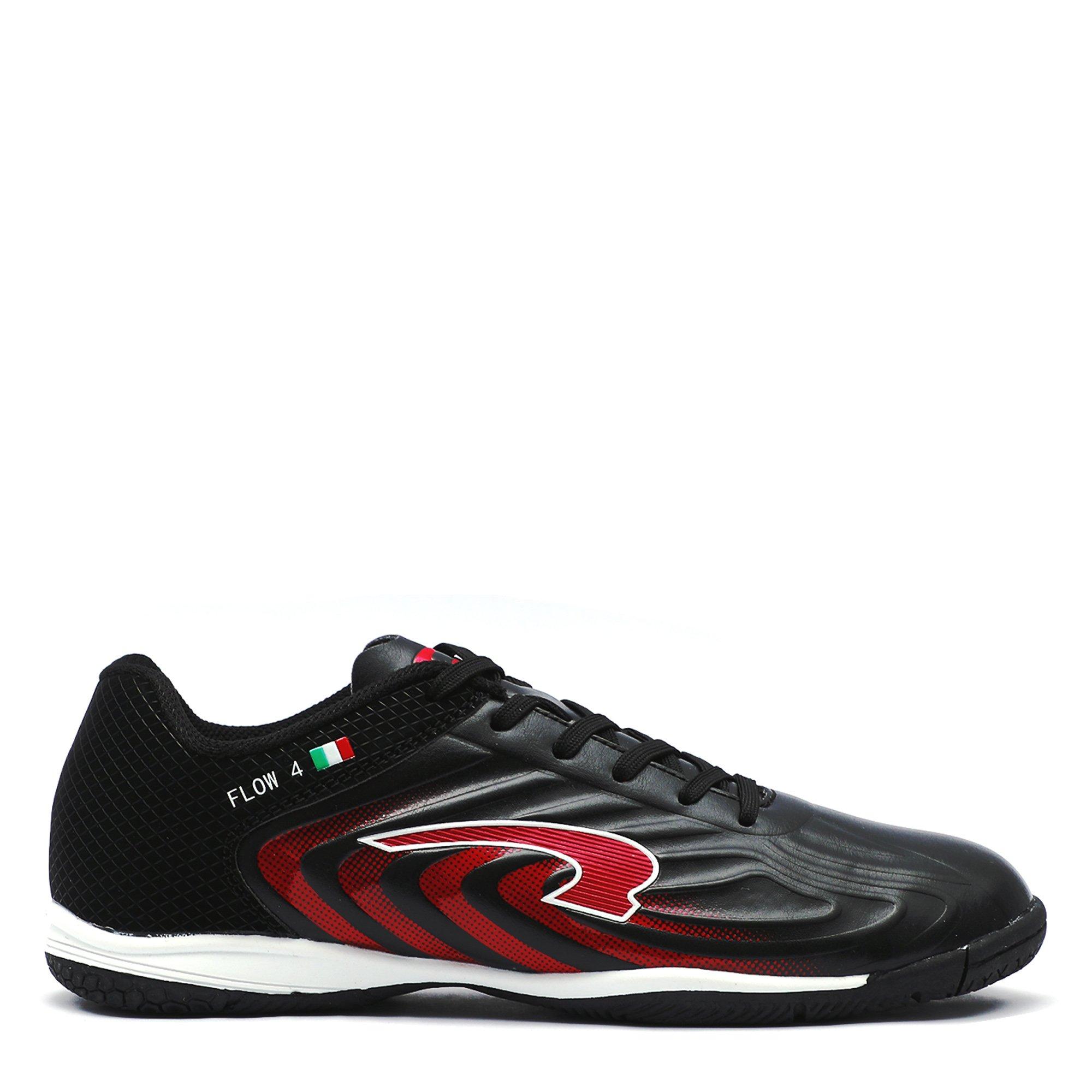 Black/Red - Kronos - Flow 4 Indoor Football Boots - 1