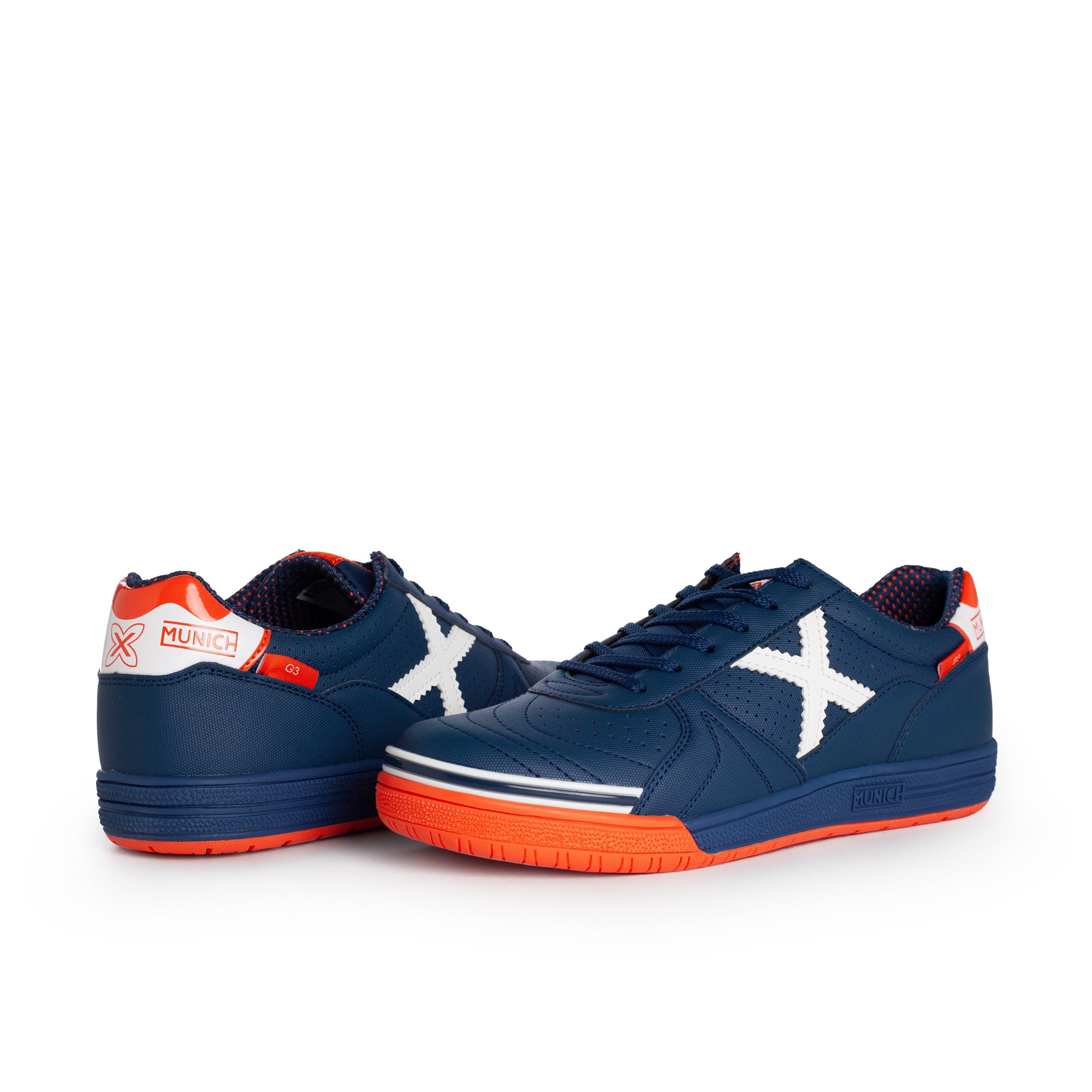 Navy/Orange - Munich - G3 Profit Indoor Football Shoes - 5