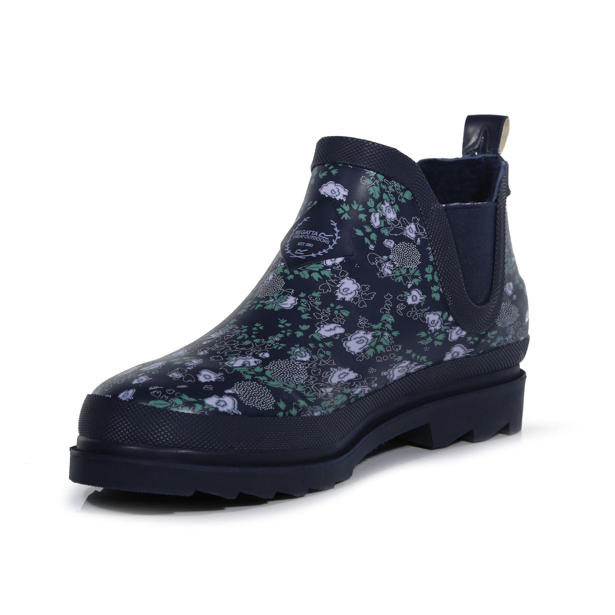 Navy/Floral - Regatta - Lady Harper Cosy Lined Ankle Wellington - 3