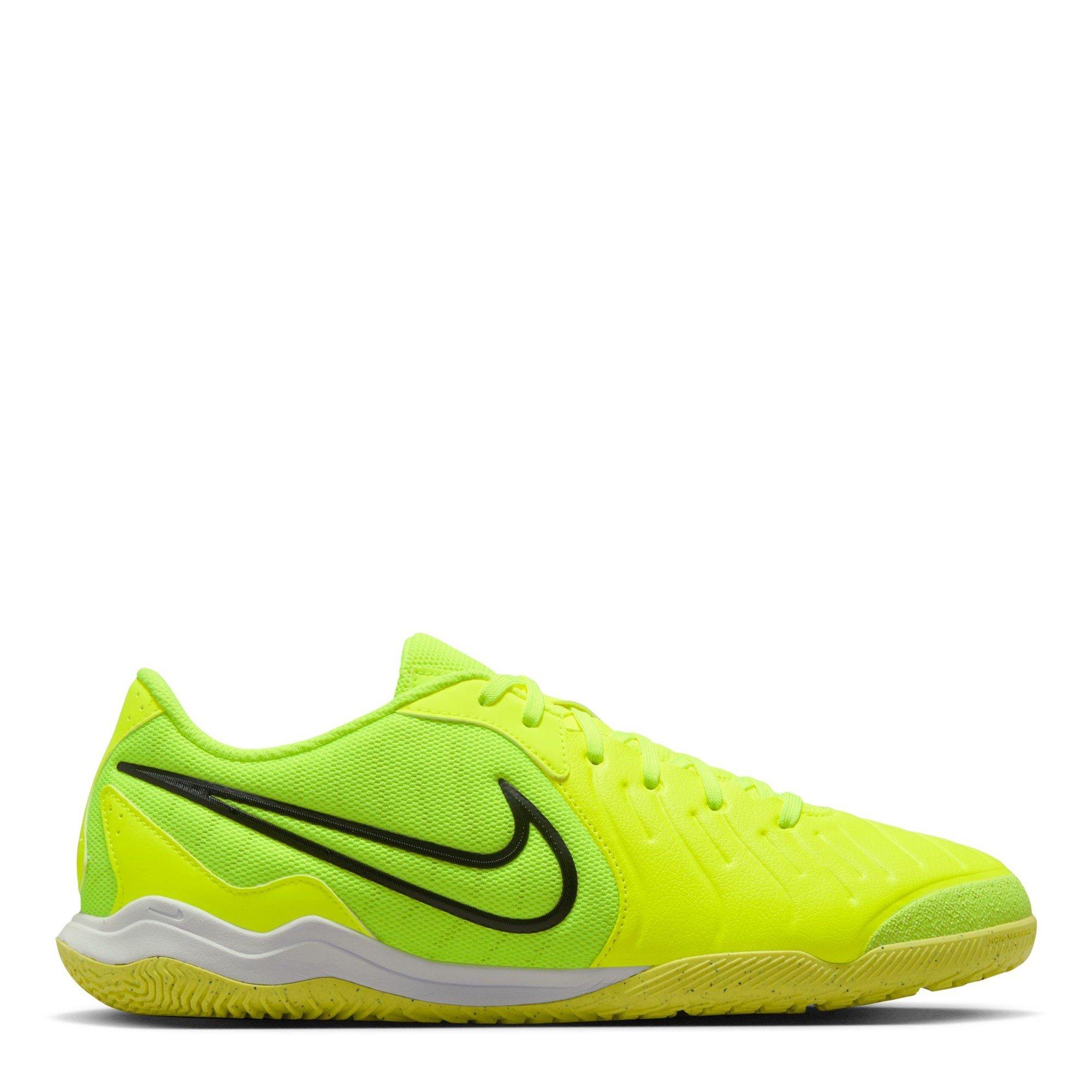 Nike Men's Tiempo Legend 10 Academy Adults Indoor Football Boots - Volt/Black - 10 (45)