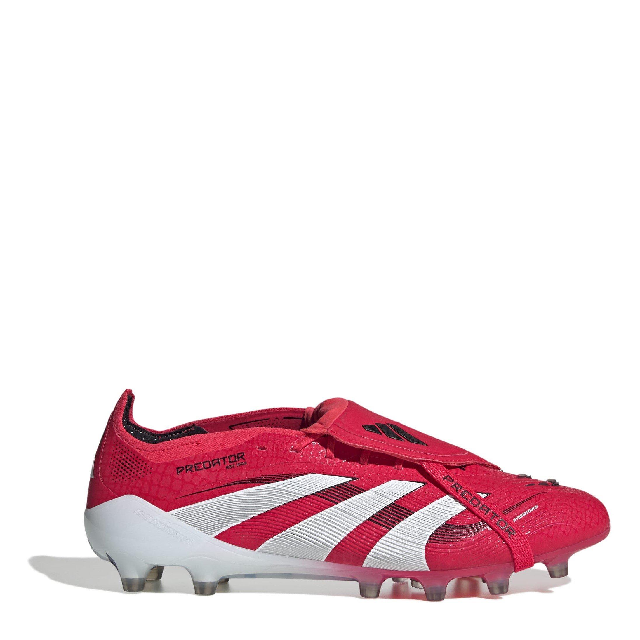 Adidas Men's Pator Elite Fold-Over Tongue Astro Turf Football Boots - Red/White/Black - 6.5 (40)