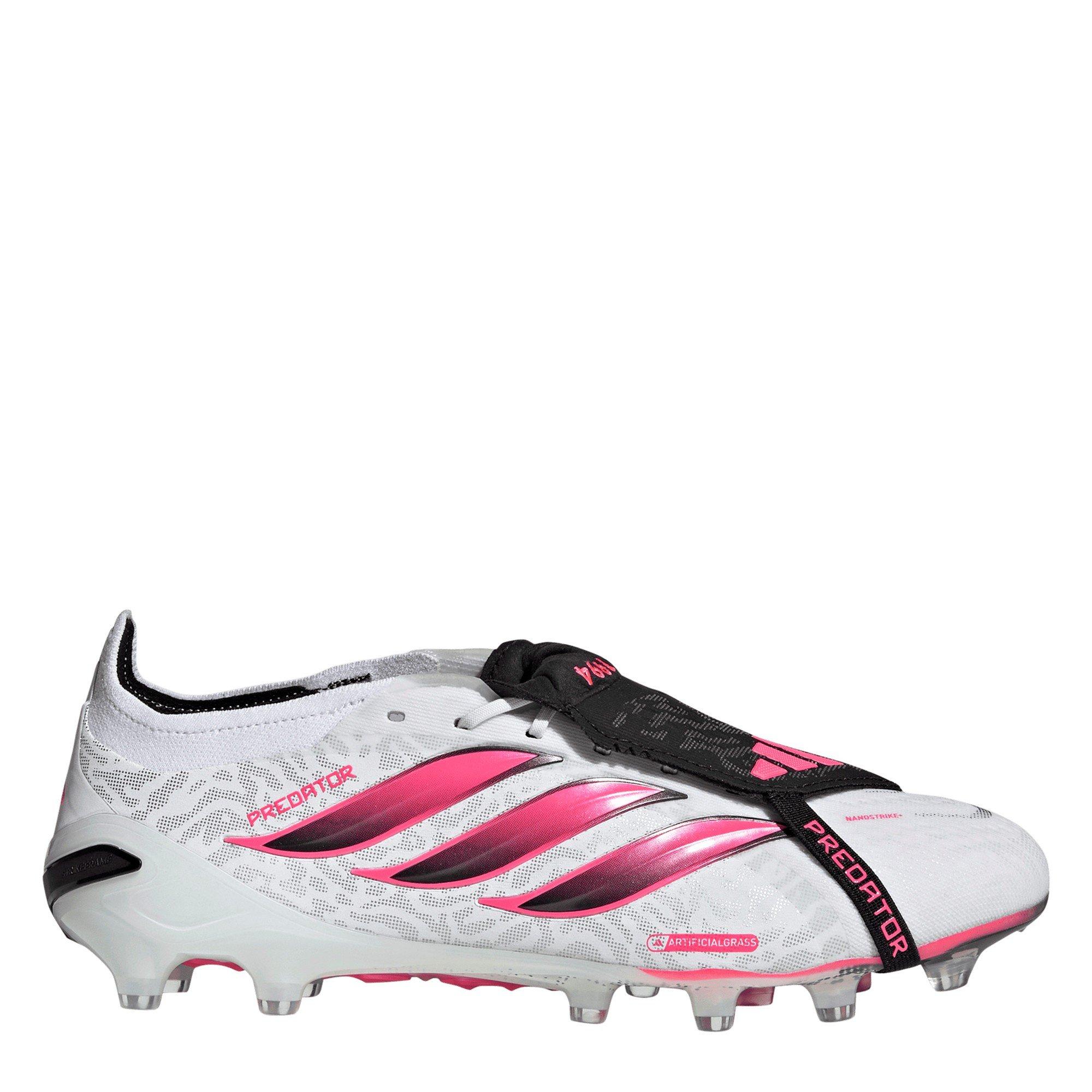 Adidas Men's Predator Elite Fold Over Tongue Artificial Ground Football Boots - White/Coral - 10 (44.7)