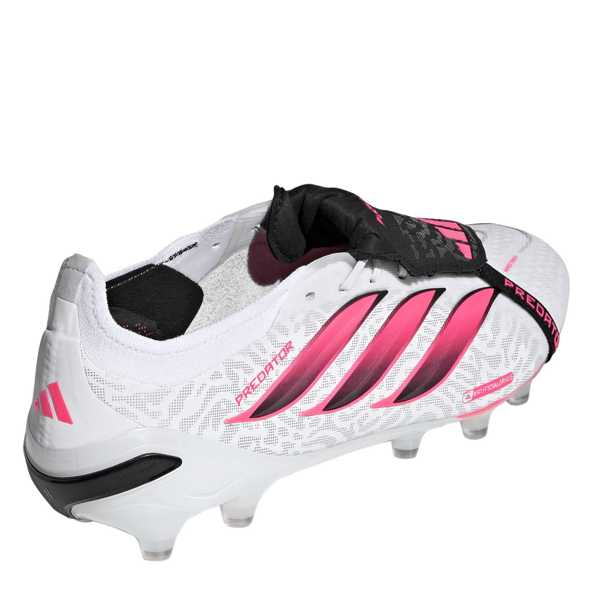 White/Coral - adidas - Mens adidas Predator Elite Fold Over Tongue Artificial Ground Football Boots - 5