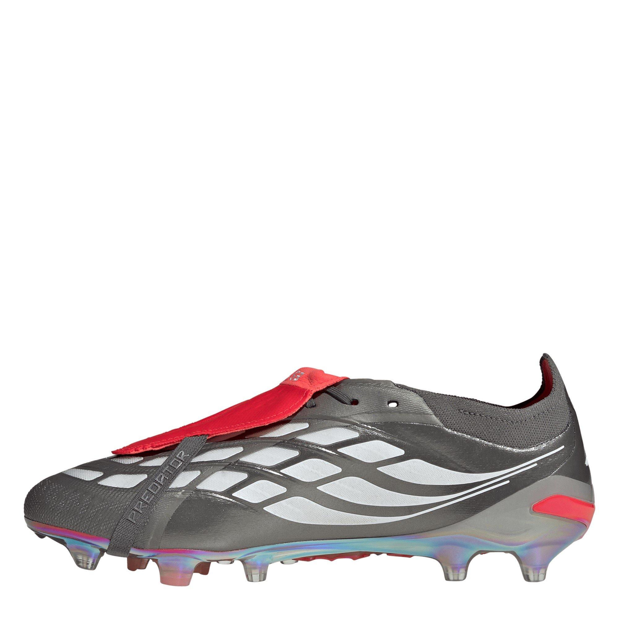 Grey/Red - adidas - adidas Predator Elite Fold Over Tongue Astro Turf Football Boots - 2