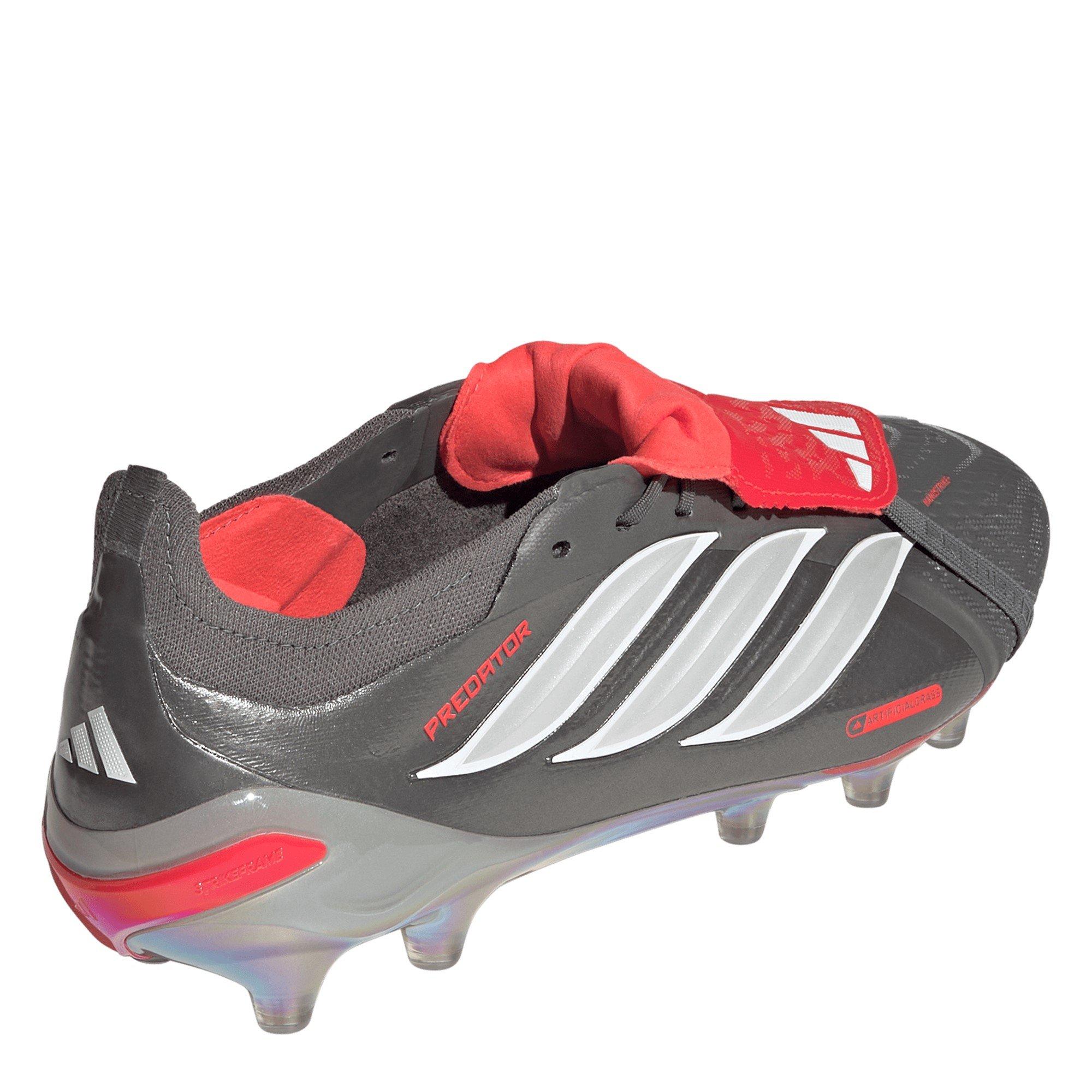 Grey/Red - adidas - adidas Predator Elite Fold Over Tongue Astro Turf Football Boots - 4
