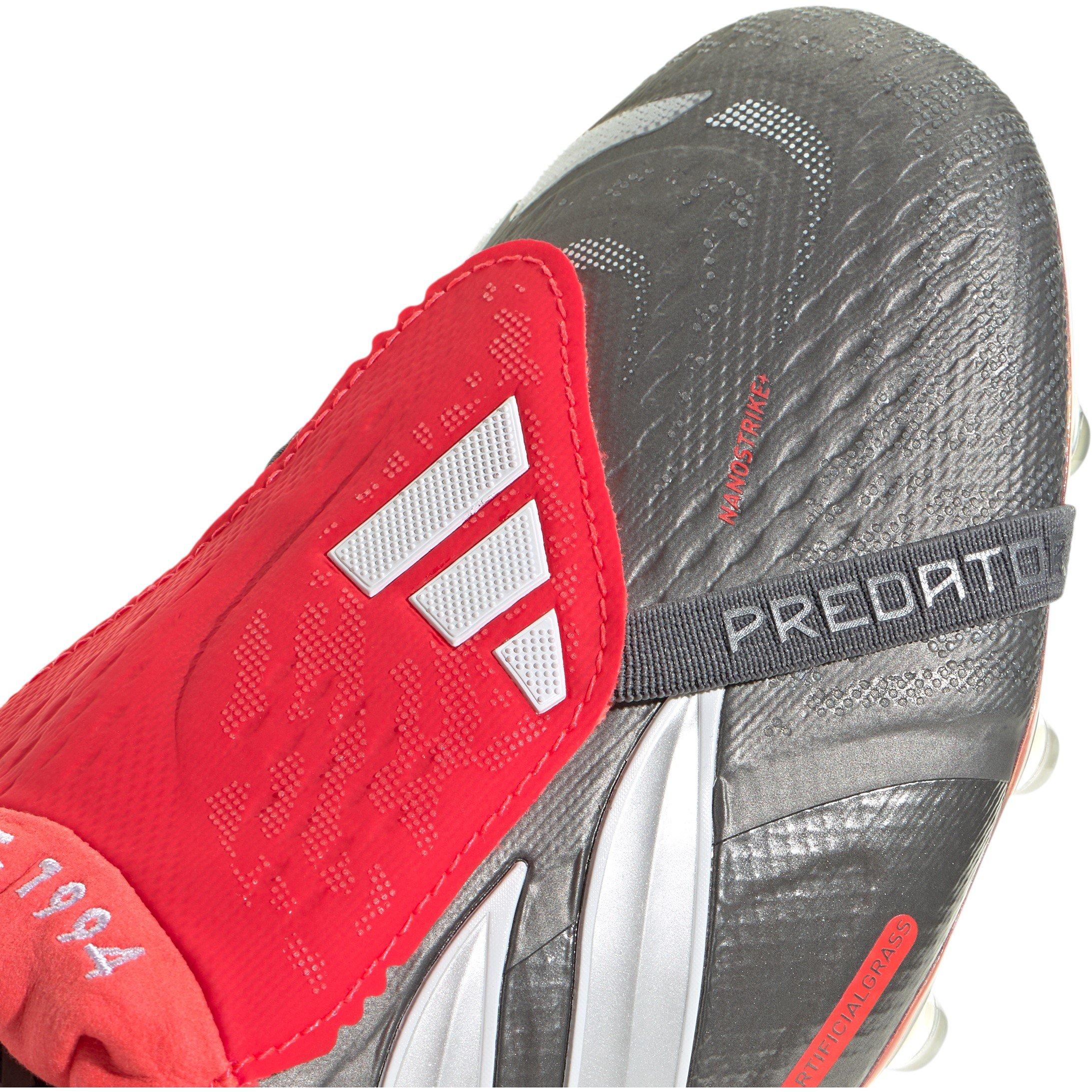 Grey/Red - adidas - adidas Predator Elite Fold Over Tongue Astro Turf Football Boots - 7