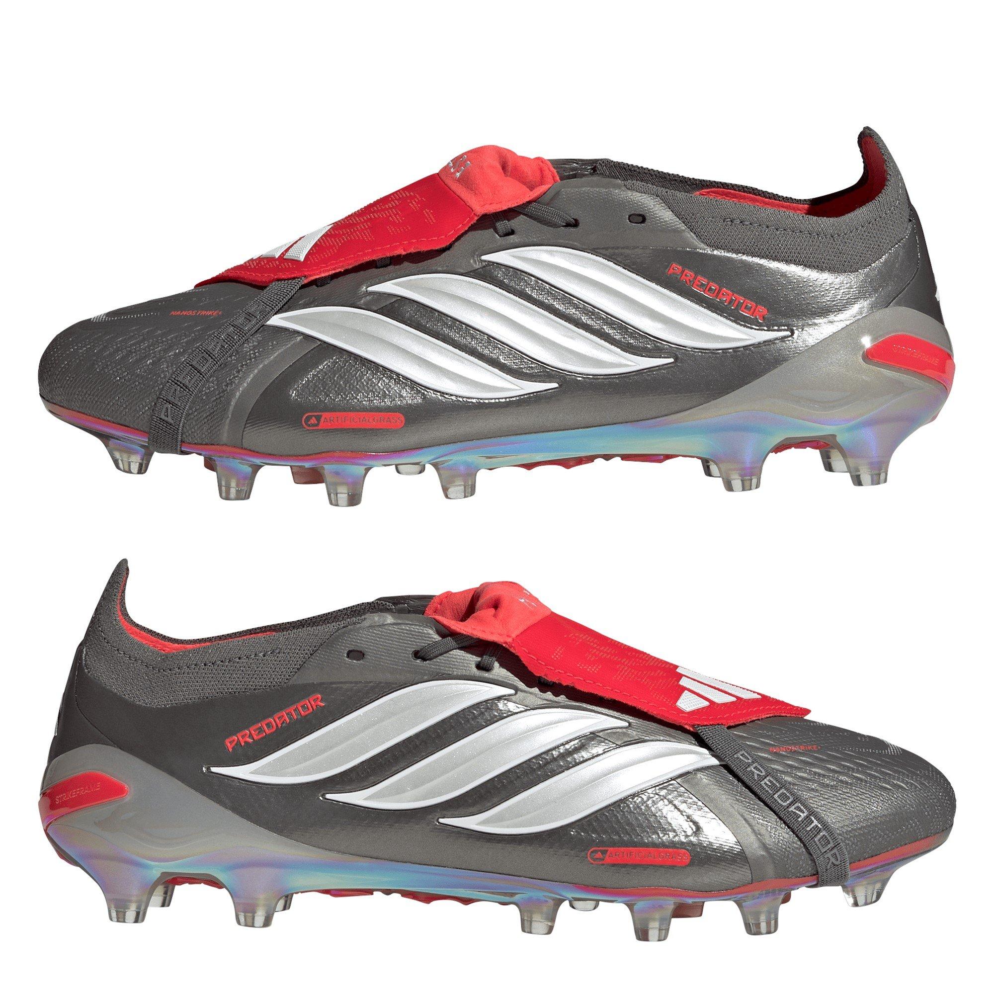 Grey/Red - adidas - adidas Predator Elite Fold Over Tongue Astro Turf Football Boots - 9