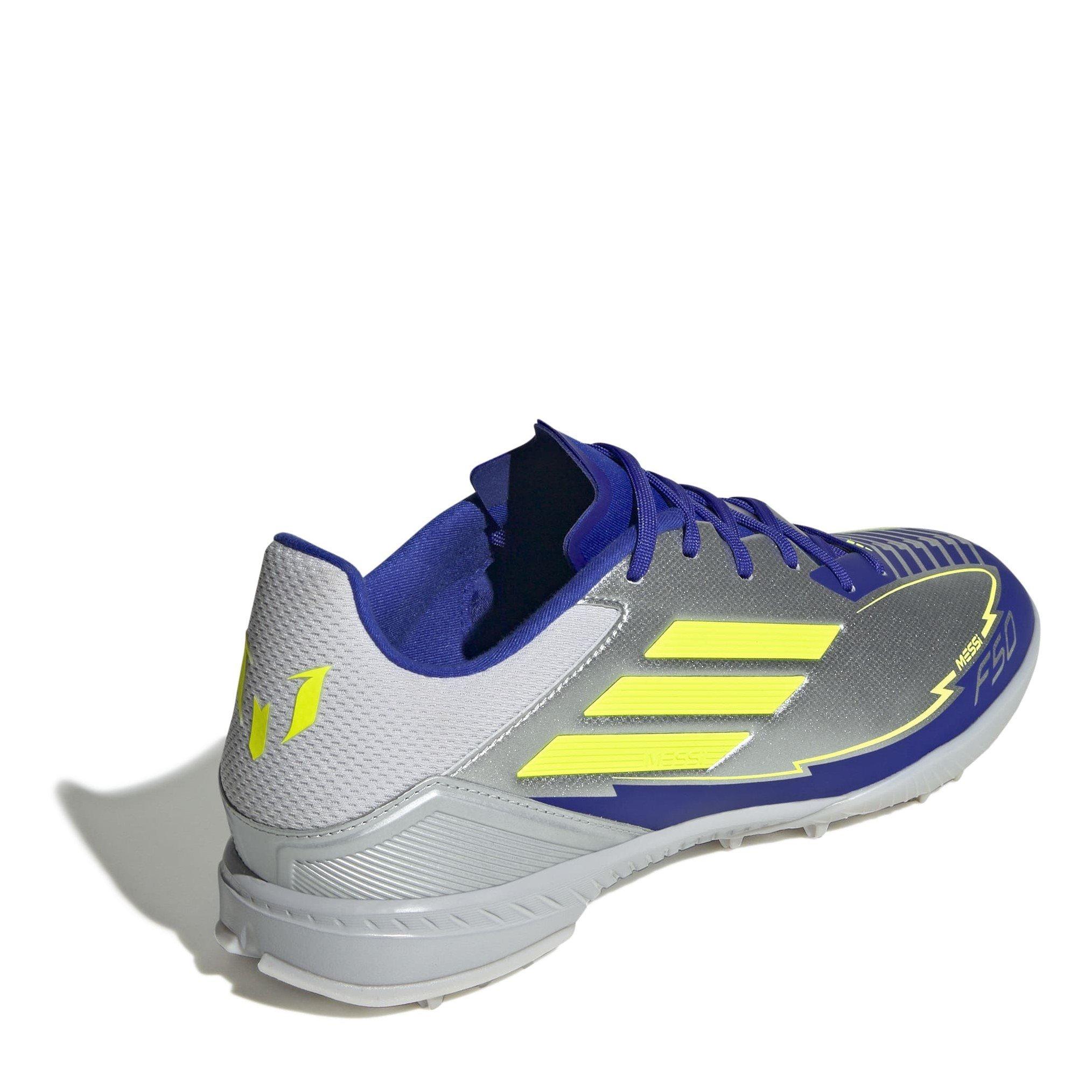 Srebro/Žuta/Plava - adidas - F50 Messi Astro Turf Football Boots Adults - 4