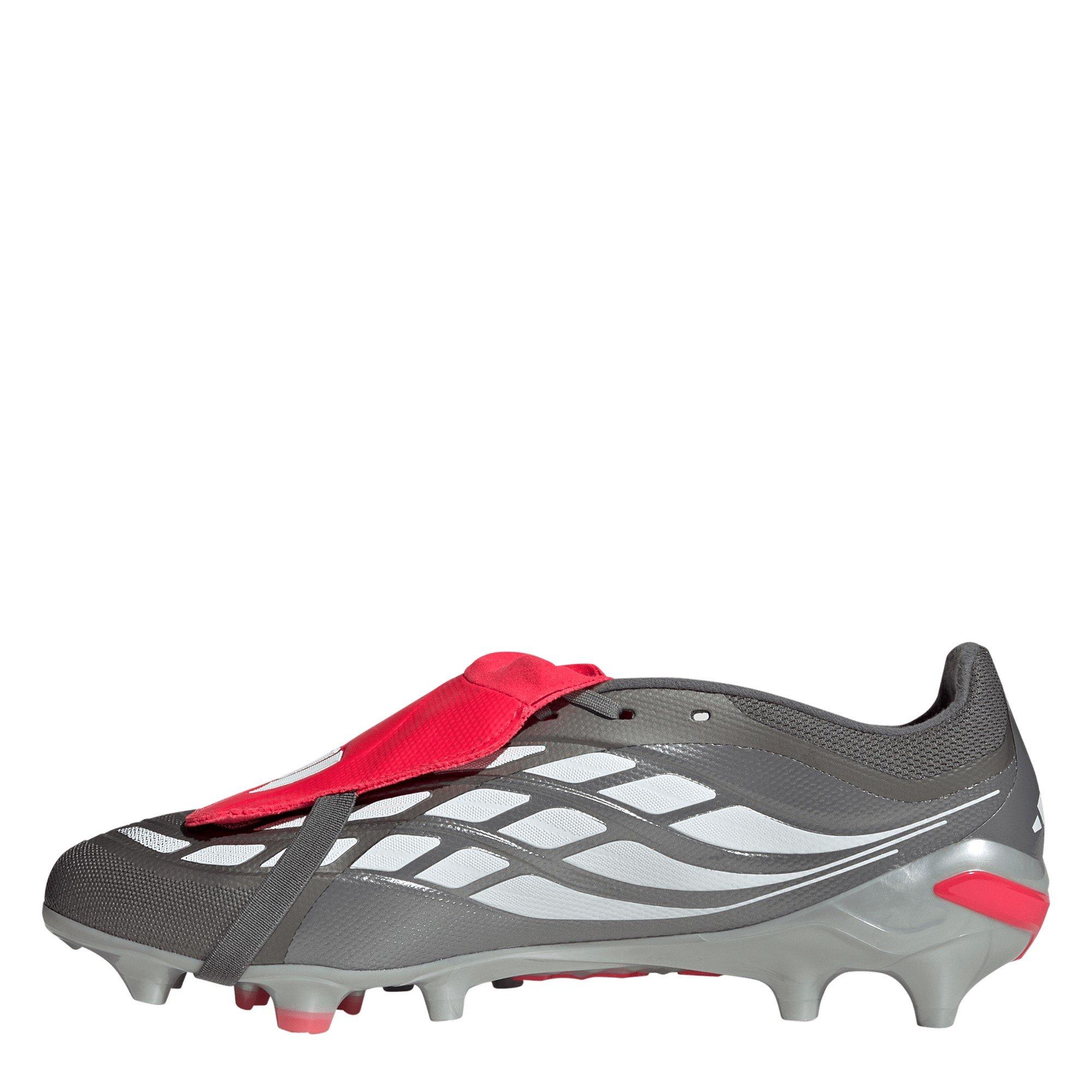 Grey/Red - adidas - adidas Predator Fold-Over Tongue League Astro Turf Football Boots - 2