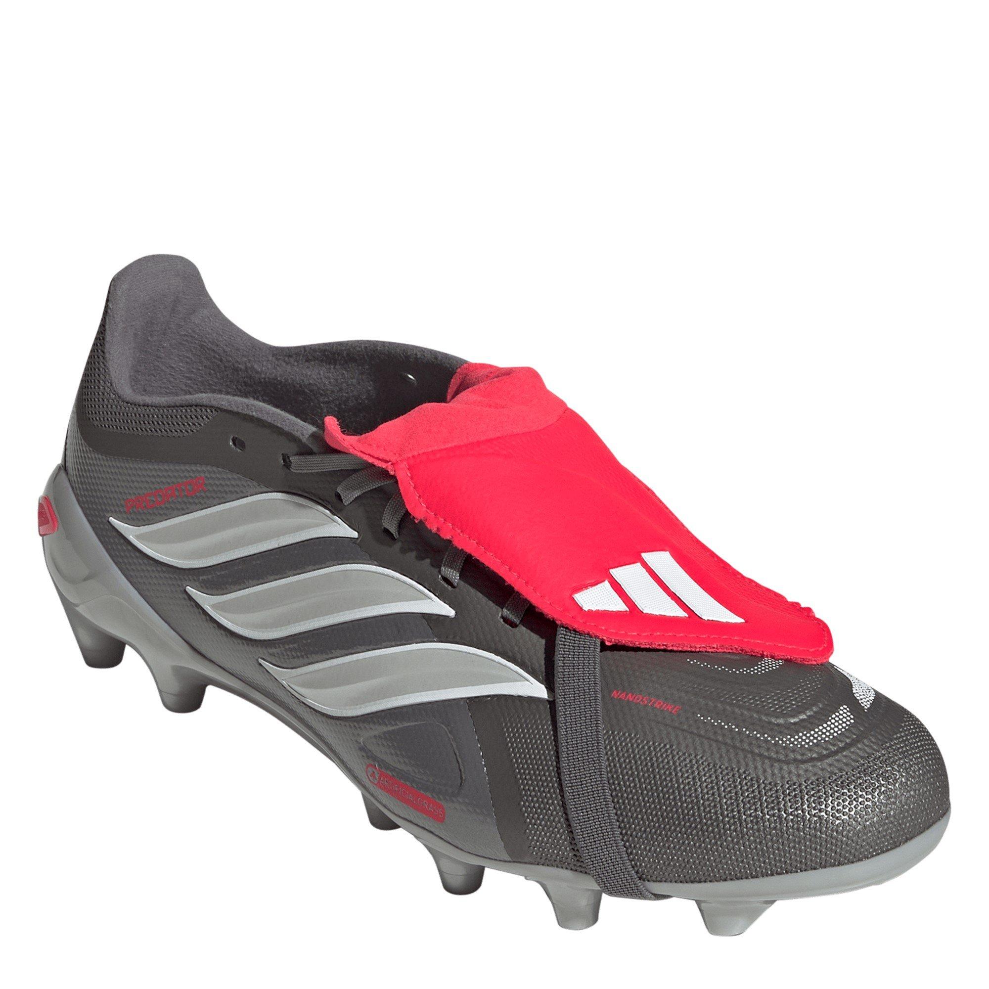 Grey/Red - adidas - adidas Predator Fold-Over Tongue League Astro Turf Football Boots - 3