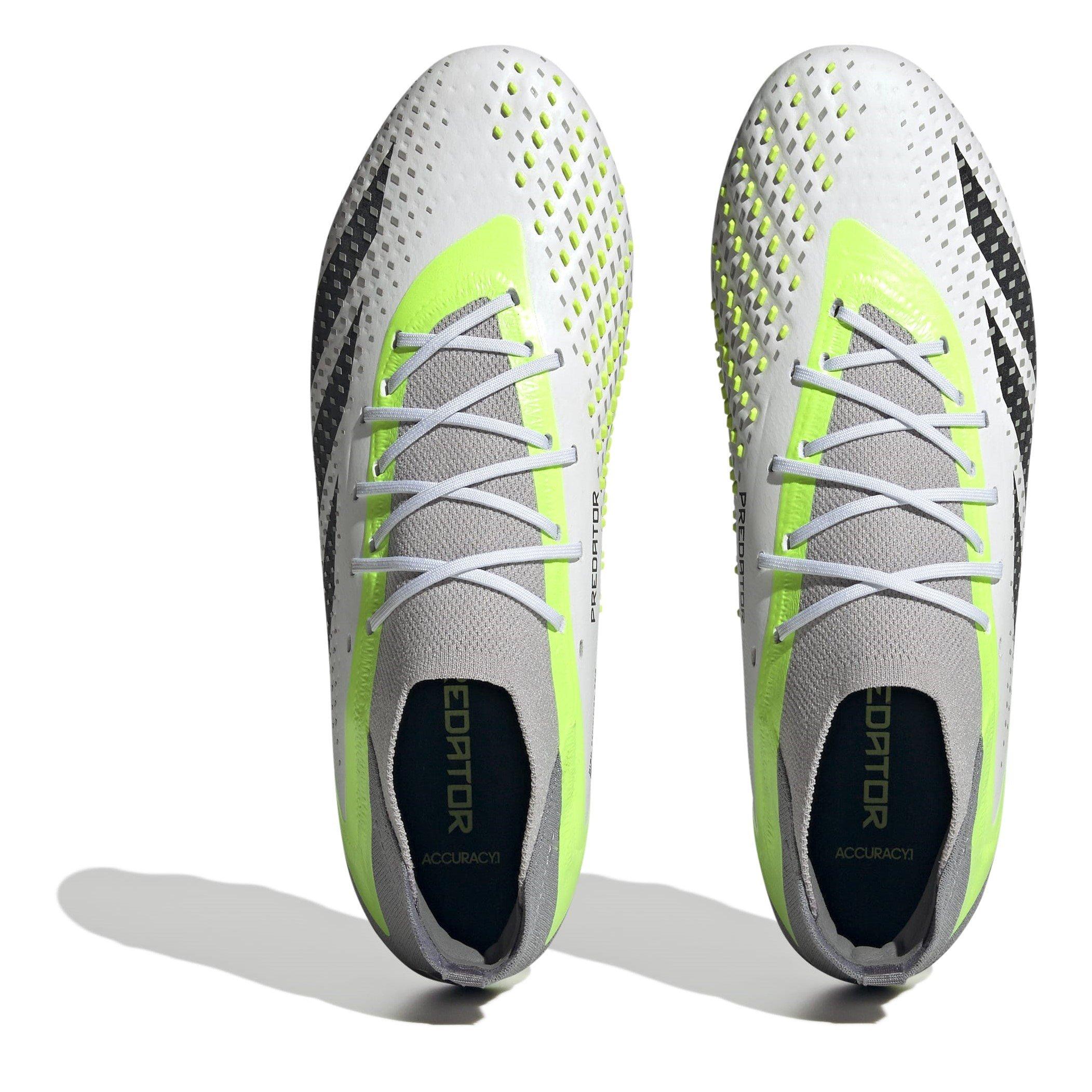 Weiß/Schwarz/Zitrone - adidas - Predator Accuracy.1 Low Artificial Grass Boots - 5