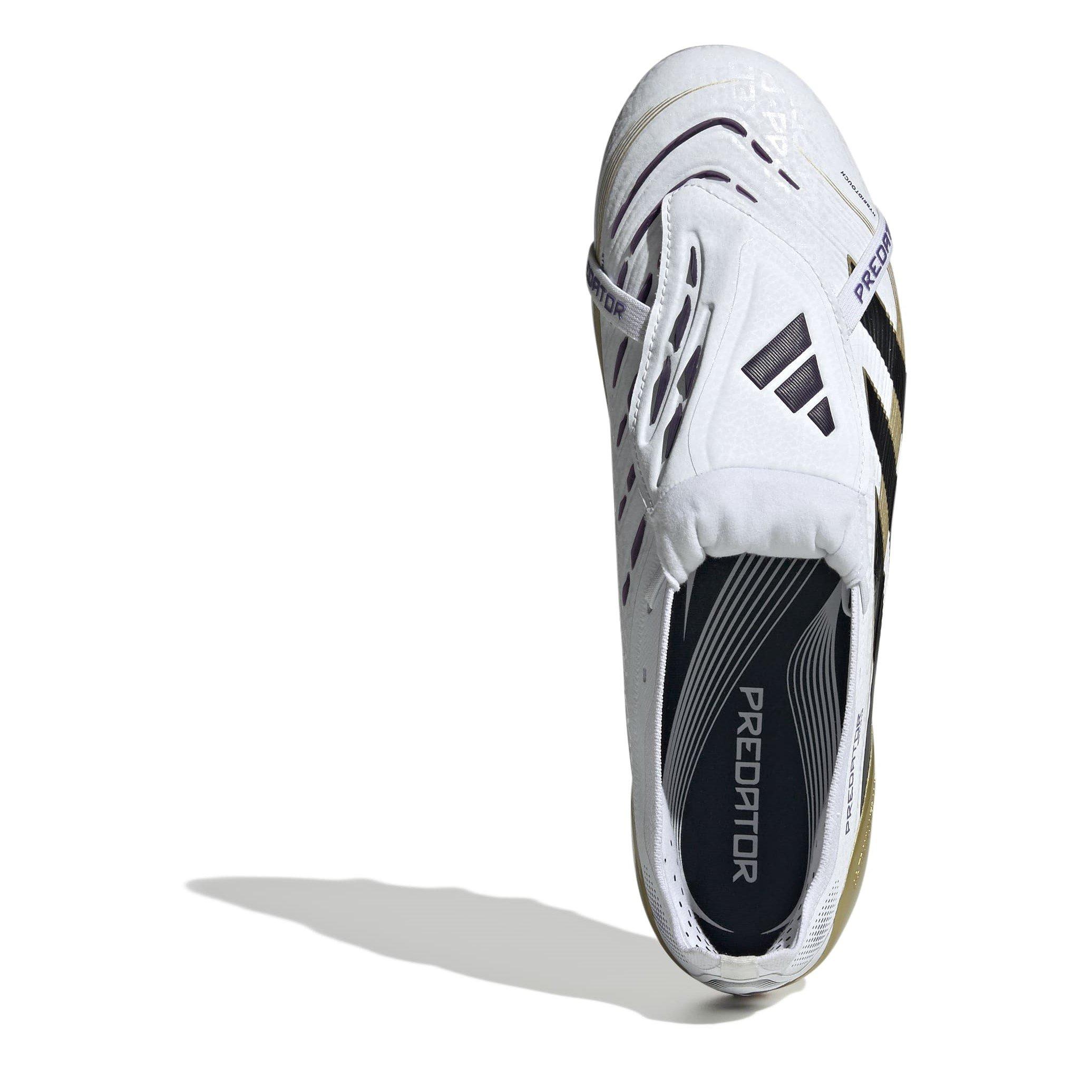 White/Blk/Gold - adidas - Predator Fold-Over Tongue Mens Astro Turf Football Boots - 5