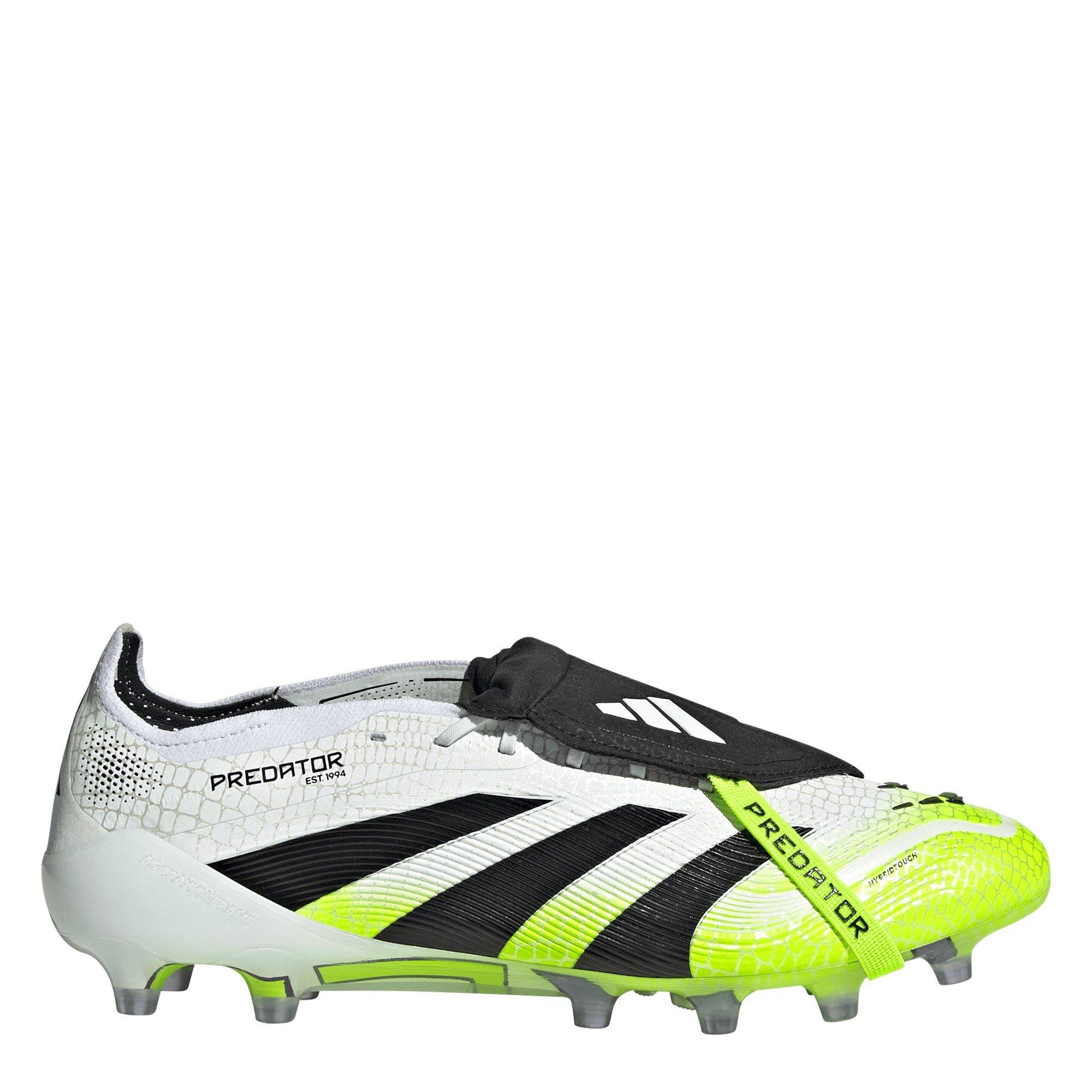 Blanco/Negro/Limón - adidas - Predator Fold-Over Tongue Mens Astro Turf Football Boots - 1