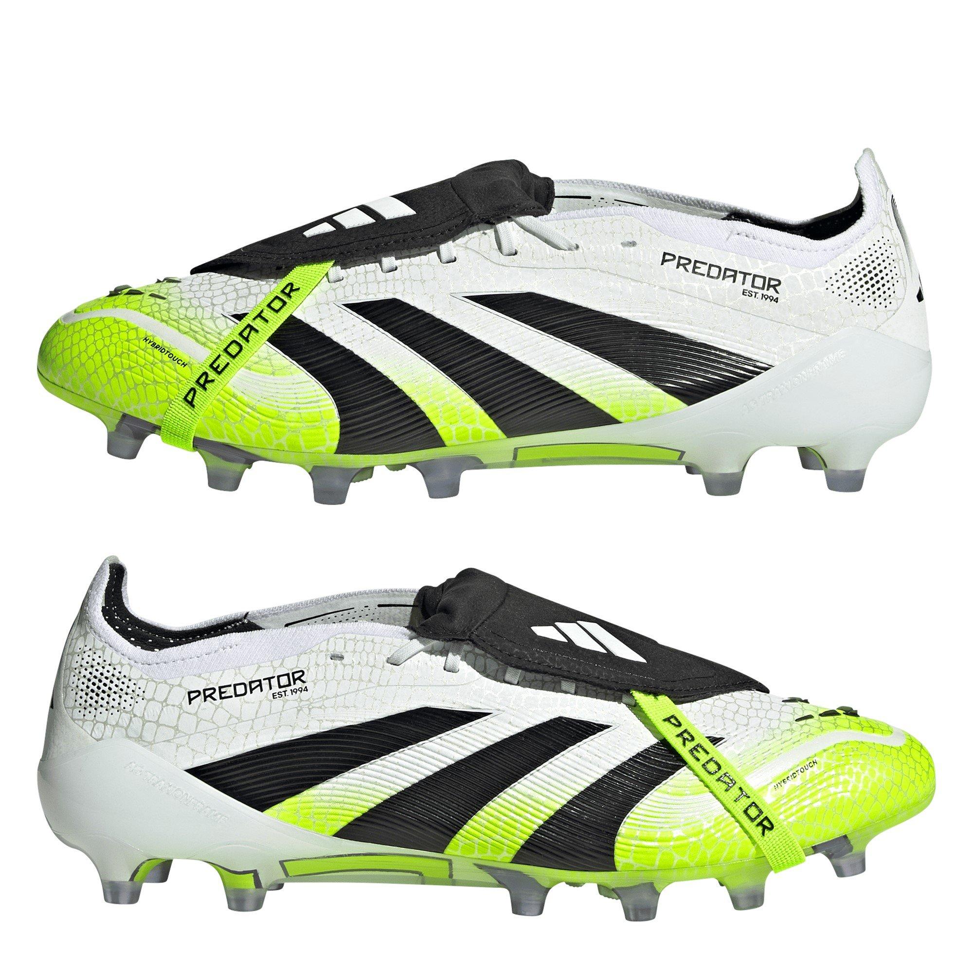 Weiß/Schwarz/Zitrone - adidas - Predator Fold-Over Tongue Mens Astro Turf Football Boots - 9