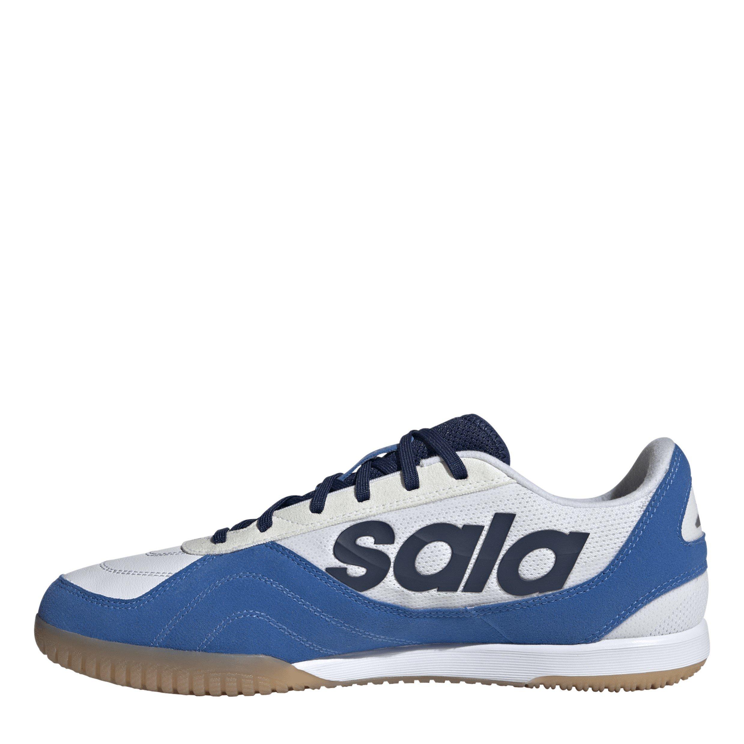 Wit/Dark Blue - adidas - Adults Sala Mesh Leather Indoor Football Boots - 2