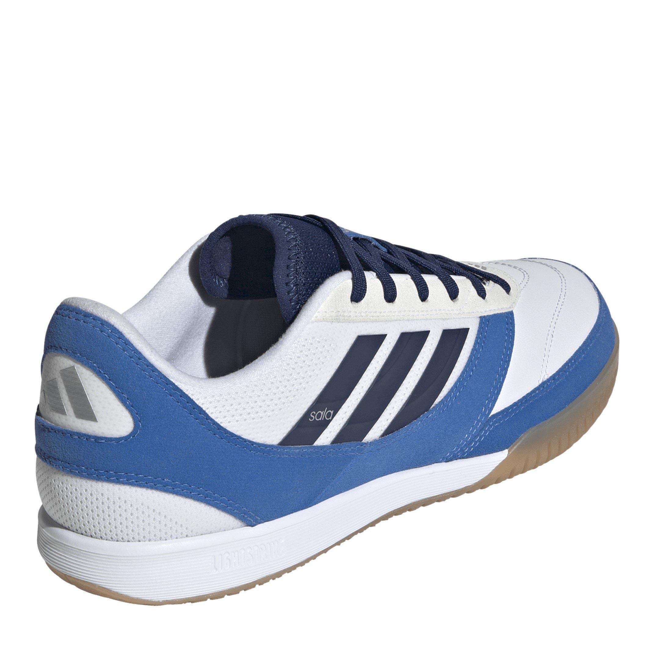 Wit/Dark Blue - adidas - Adults Sala Mesh Leather Indoor Football Boots - 4
