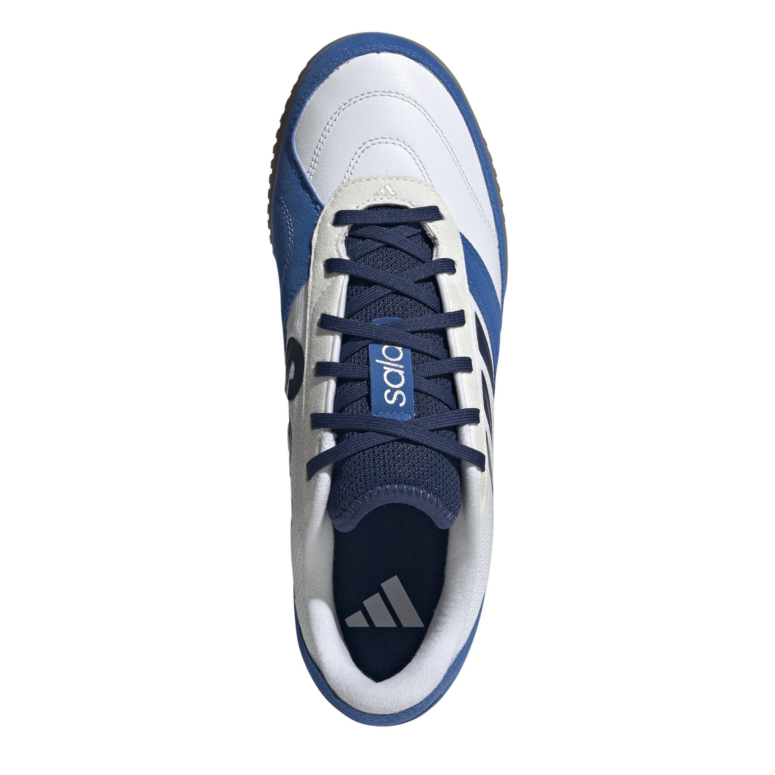 Wit/Dark Blue - adidas - Adults Sala Mesh Leather Indoor Football Boots - 5
