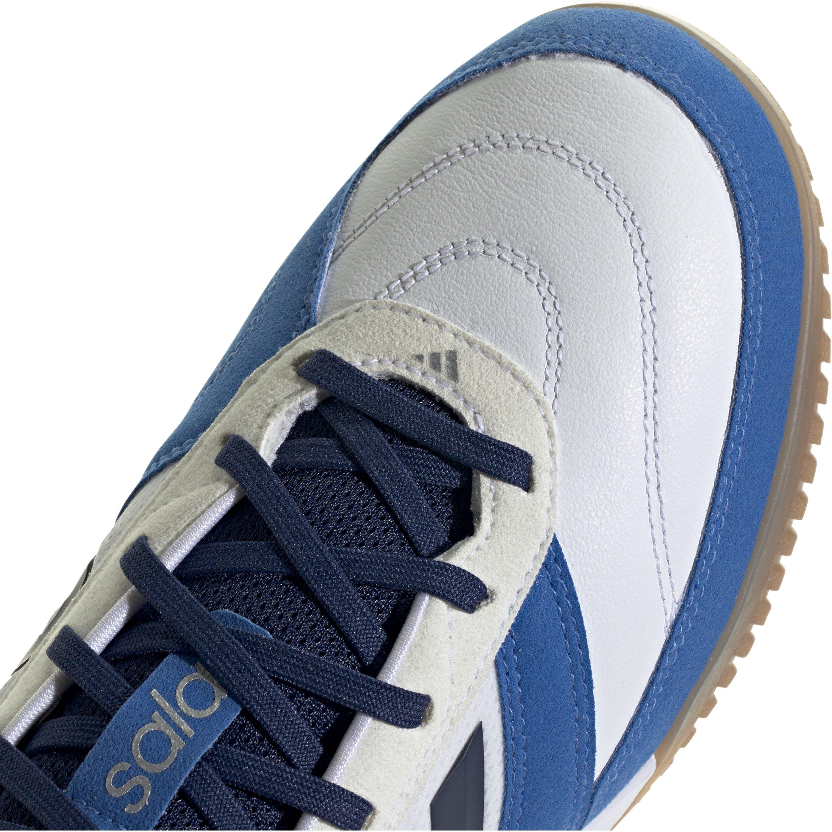 Wit/Dark Blue - adidas - Adults Sala Mesh Leather Indoor Football Boots - 8