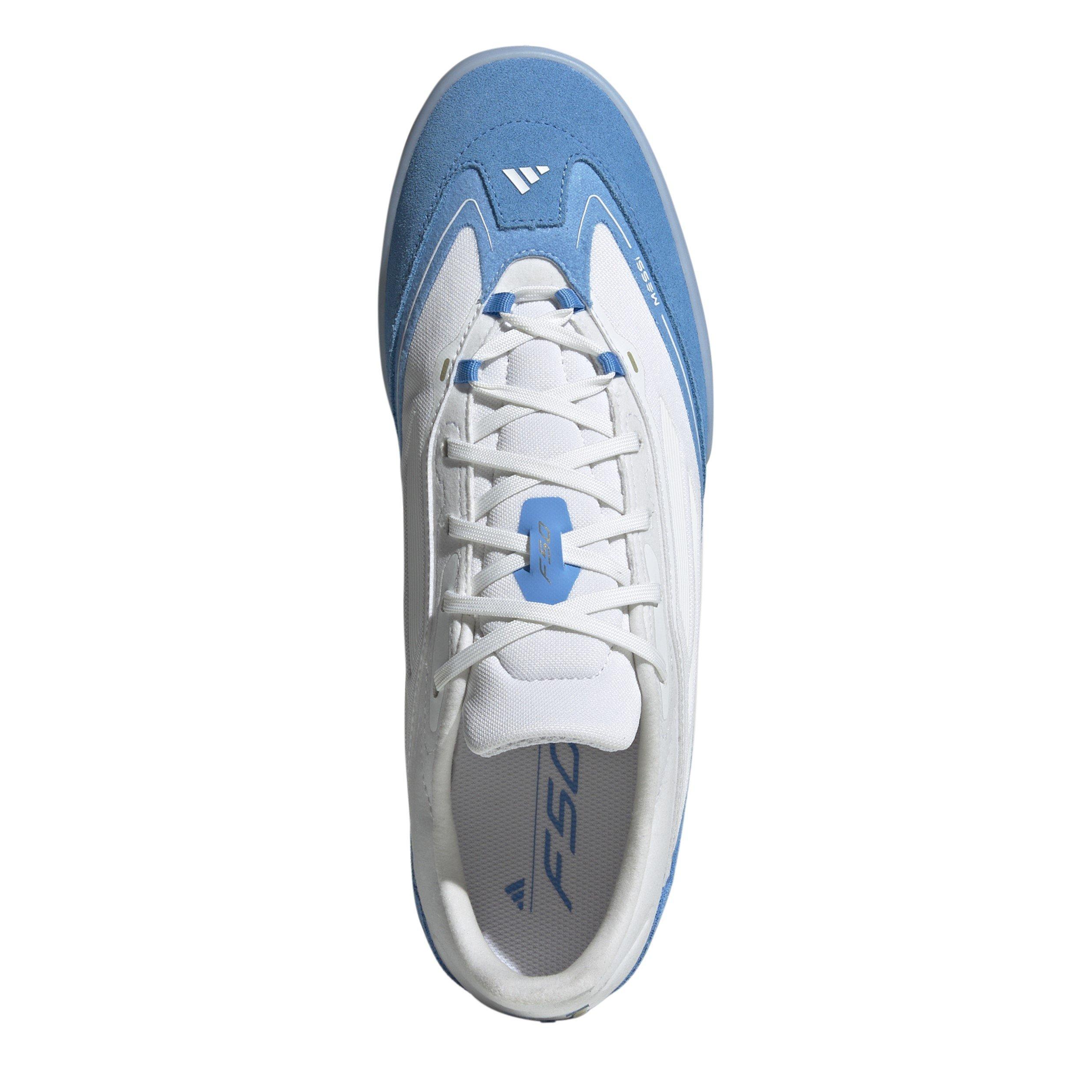 Wit/Goud/Blauw - adidas - F50 Freestyle 24 Messi Indoor Football Boots Unisex Adults - 5