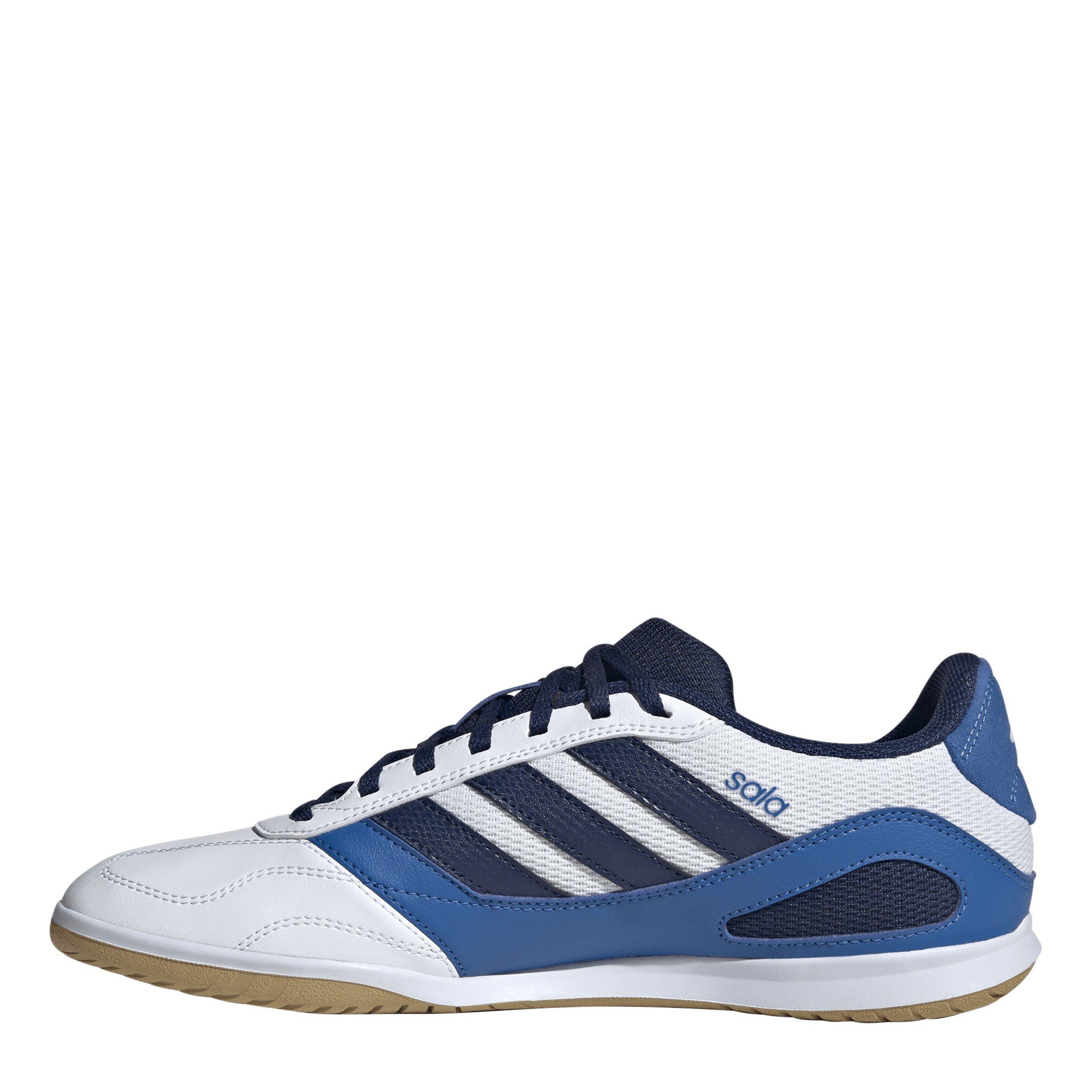 Blanc/Bleu/Argent - adidas - Unisex Adults Indoor Football Boots - 2