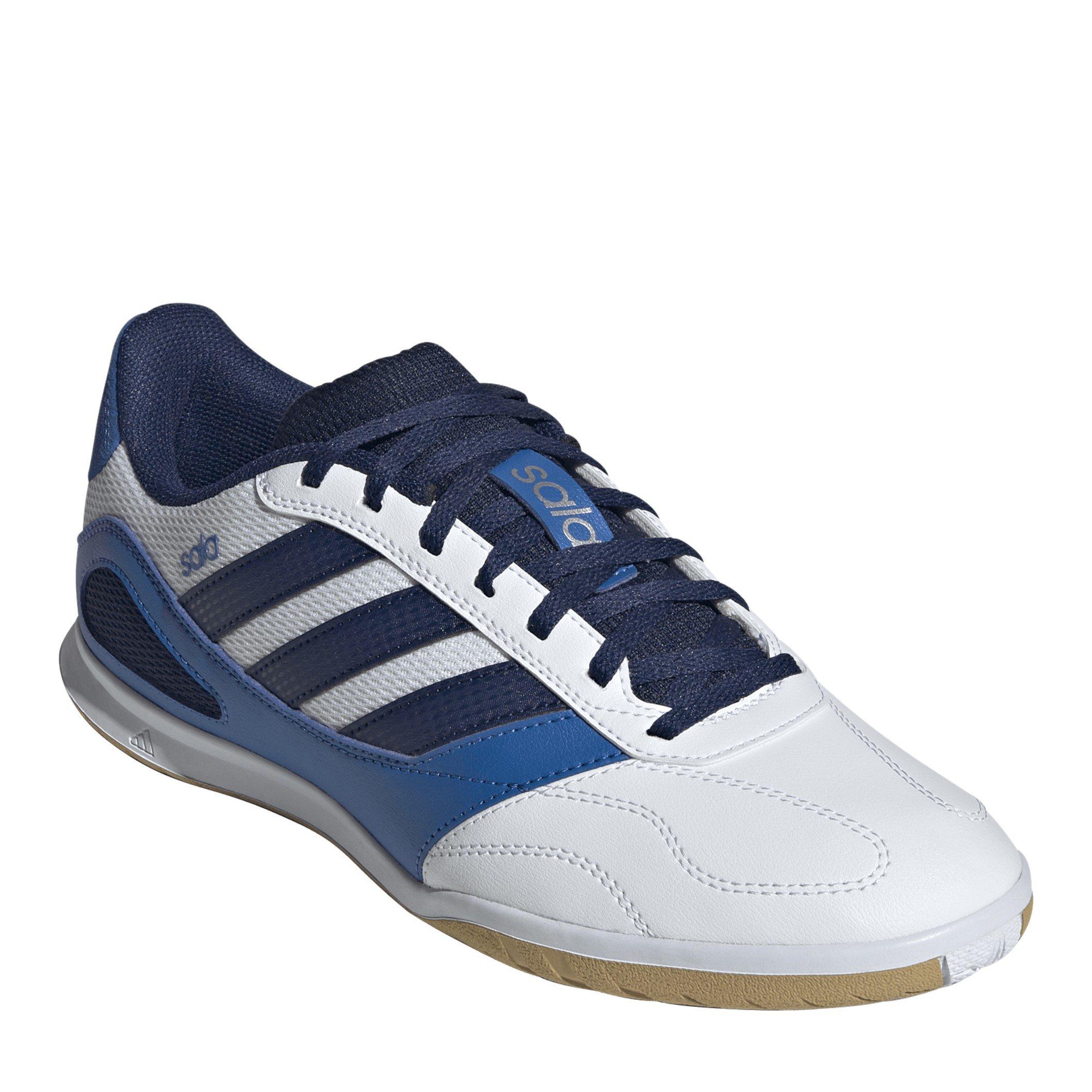 Blanc/Bleu/Argent - adidas - Unisex Adults Indoor Football Boots - 3