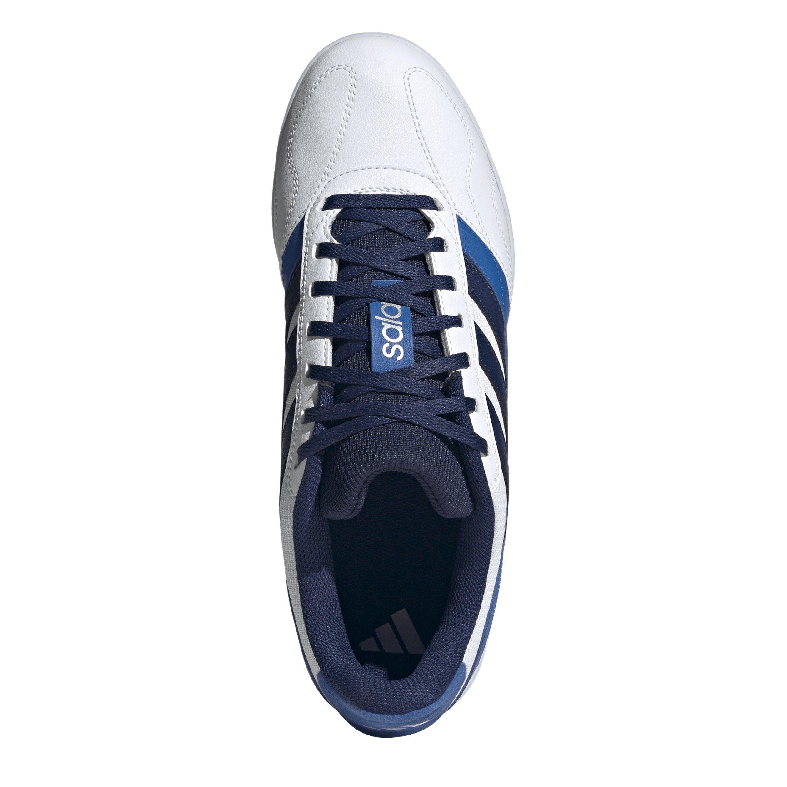 Blanc/Bleu/Argent - adidas - Unisex Adults Indoor Football Boots - 5