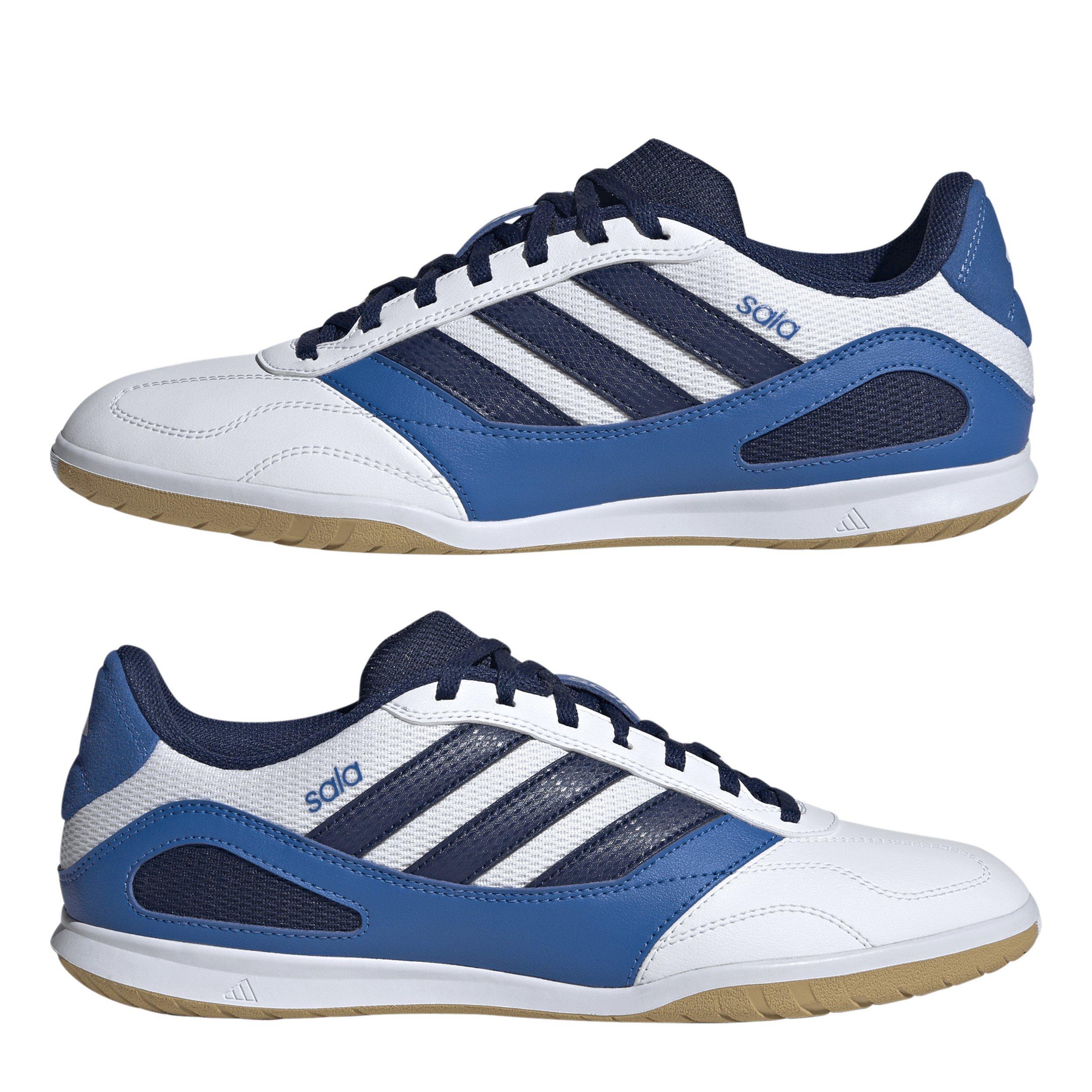 Blanc/Bleu/Argent - adidas - Unisex Adults Indoor Football Boots - 9