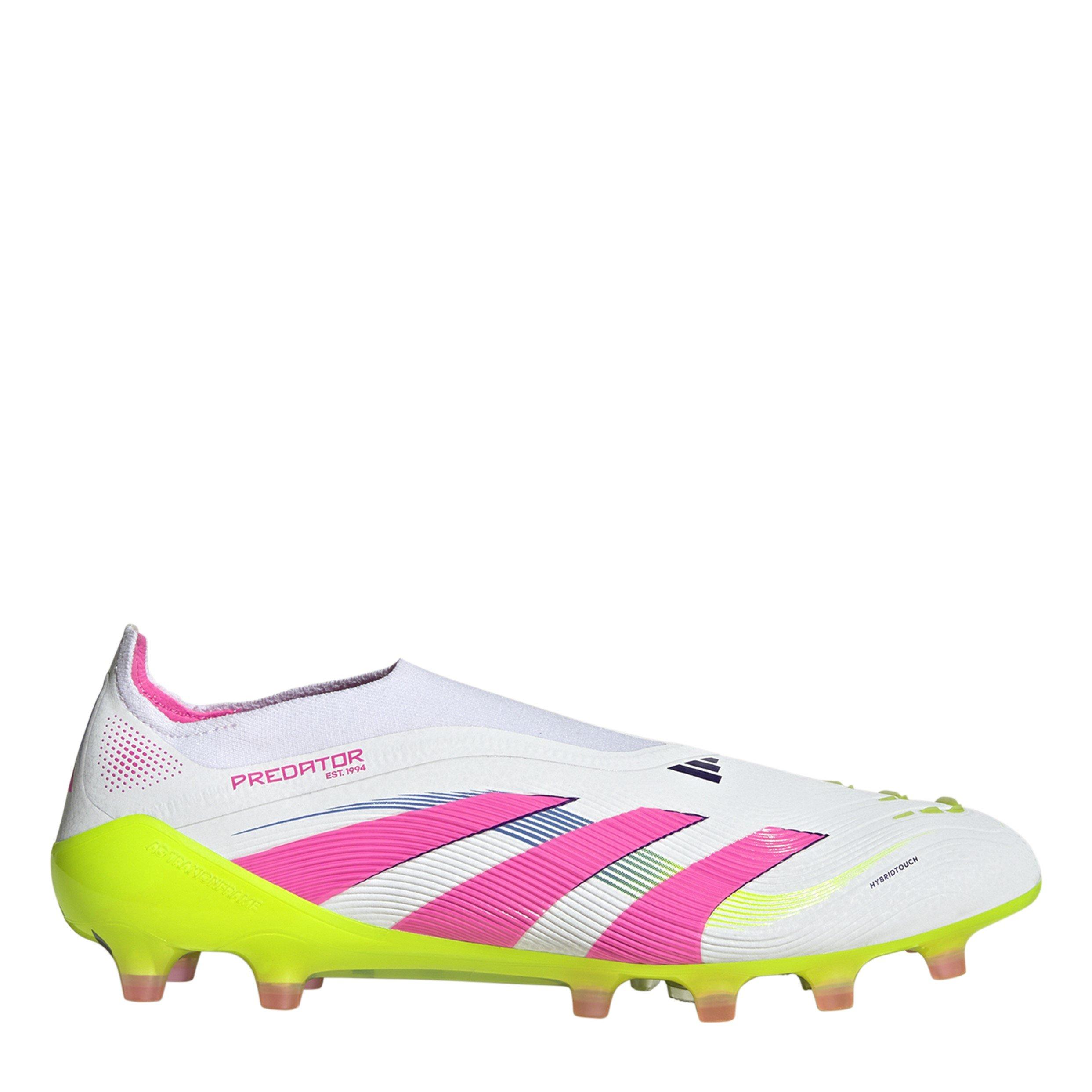 Adidas  Adults Predator Elite Astro Turf Football Boots - Wht/Pink/Lem - 11.5 (46.7)