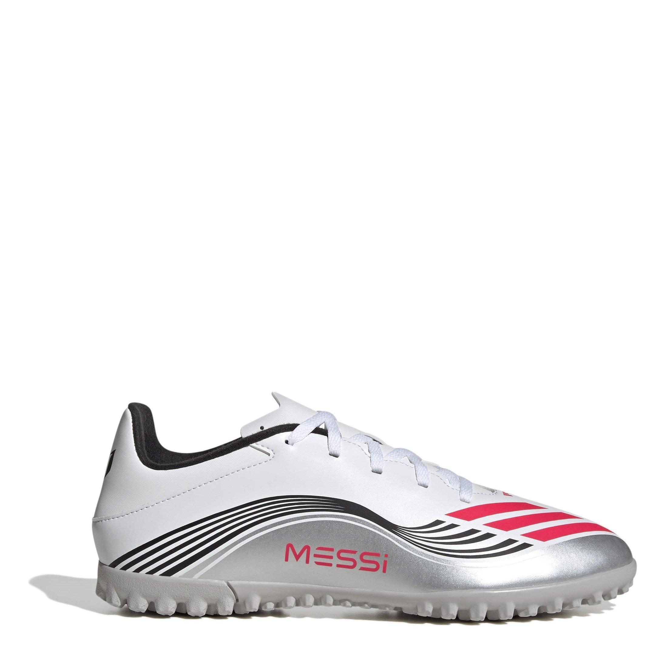 Adidas Men's F50 Club Astro Adults Turf Football Boots - White/Red - 7 (40.7)