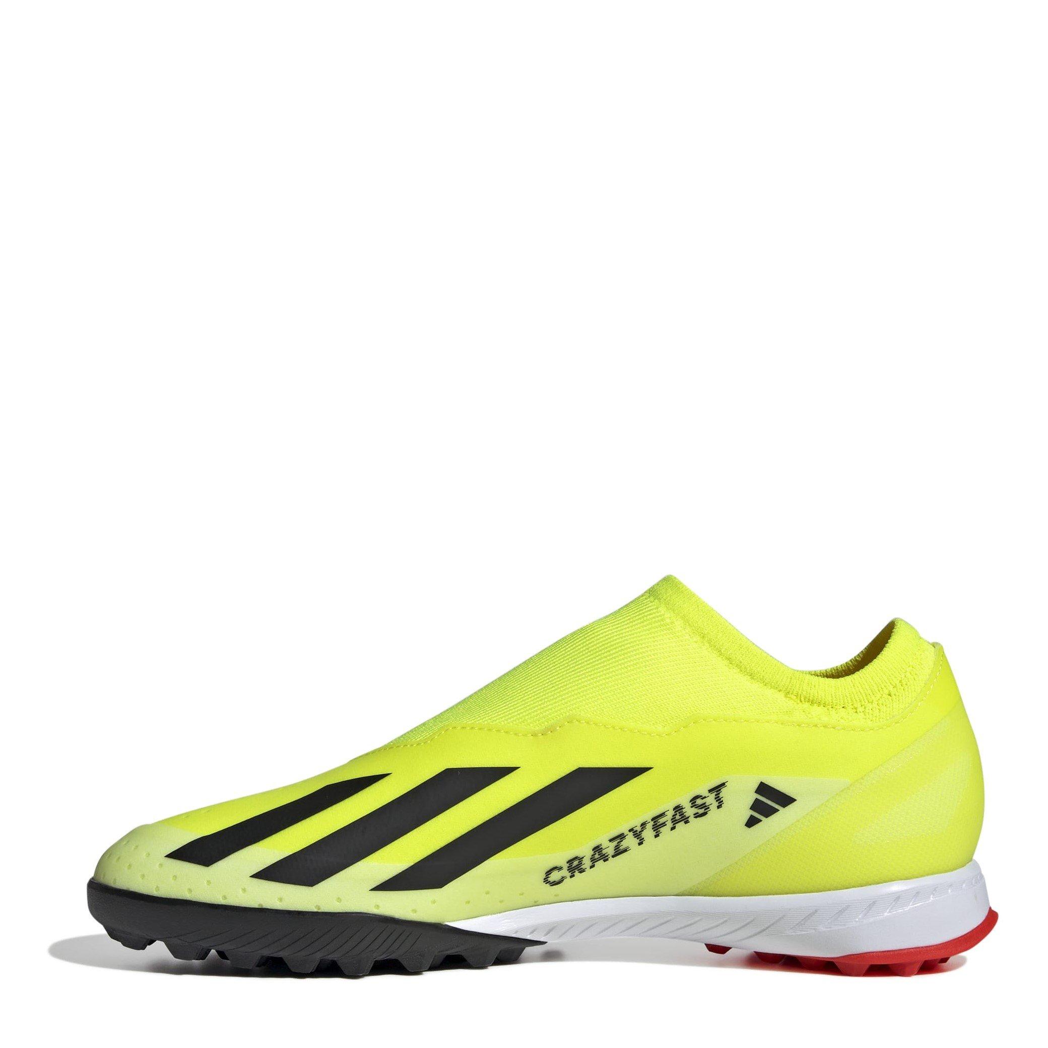 Žuto/Crno/Bijelo - adidas - X Crazyfast League Laceless Astro Turf football Boots - 2