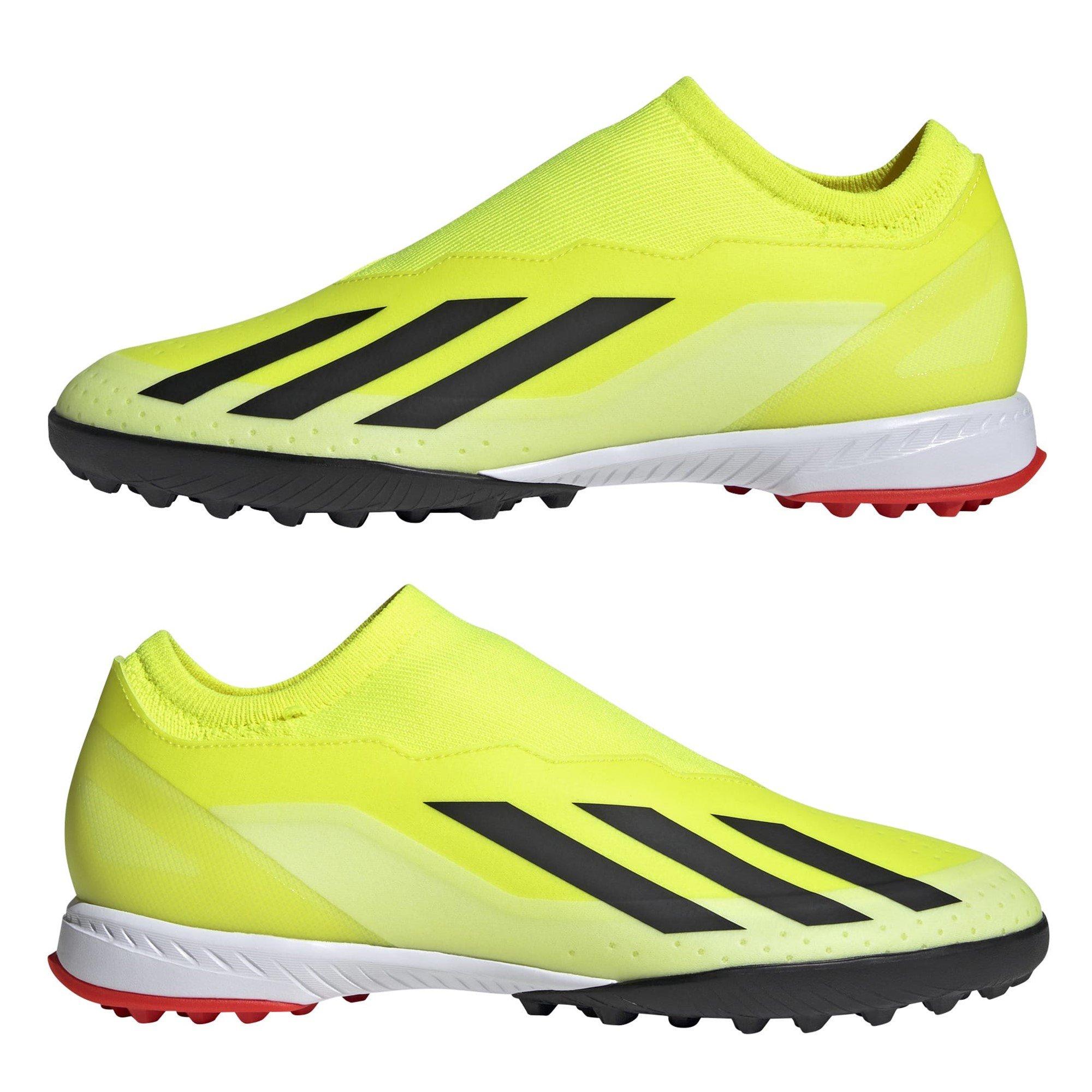 Žuto/Crno/Bijelo - adidas - X Crazyfast League Laceless Astro Turf football Boots - 9