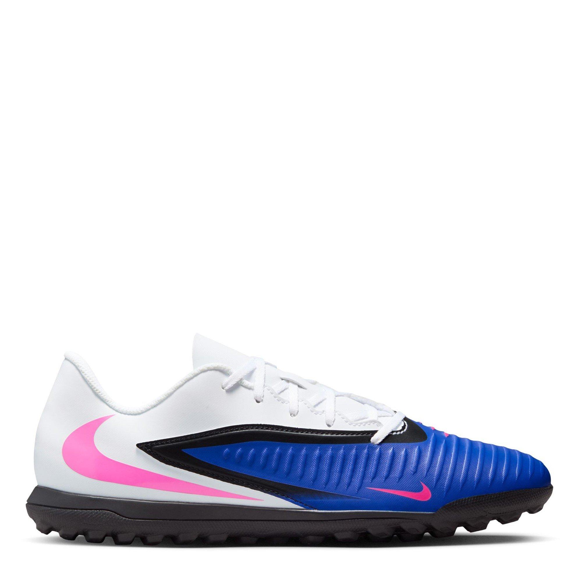 Nike Men's Phantom 6 Low Club Adults Astro Turf Football Boots - Blue/Wht/Pink - 10 (45)