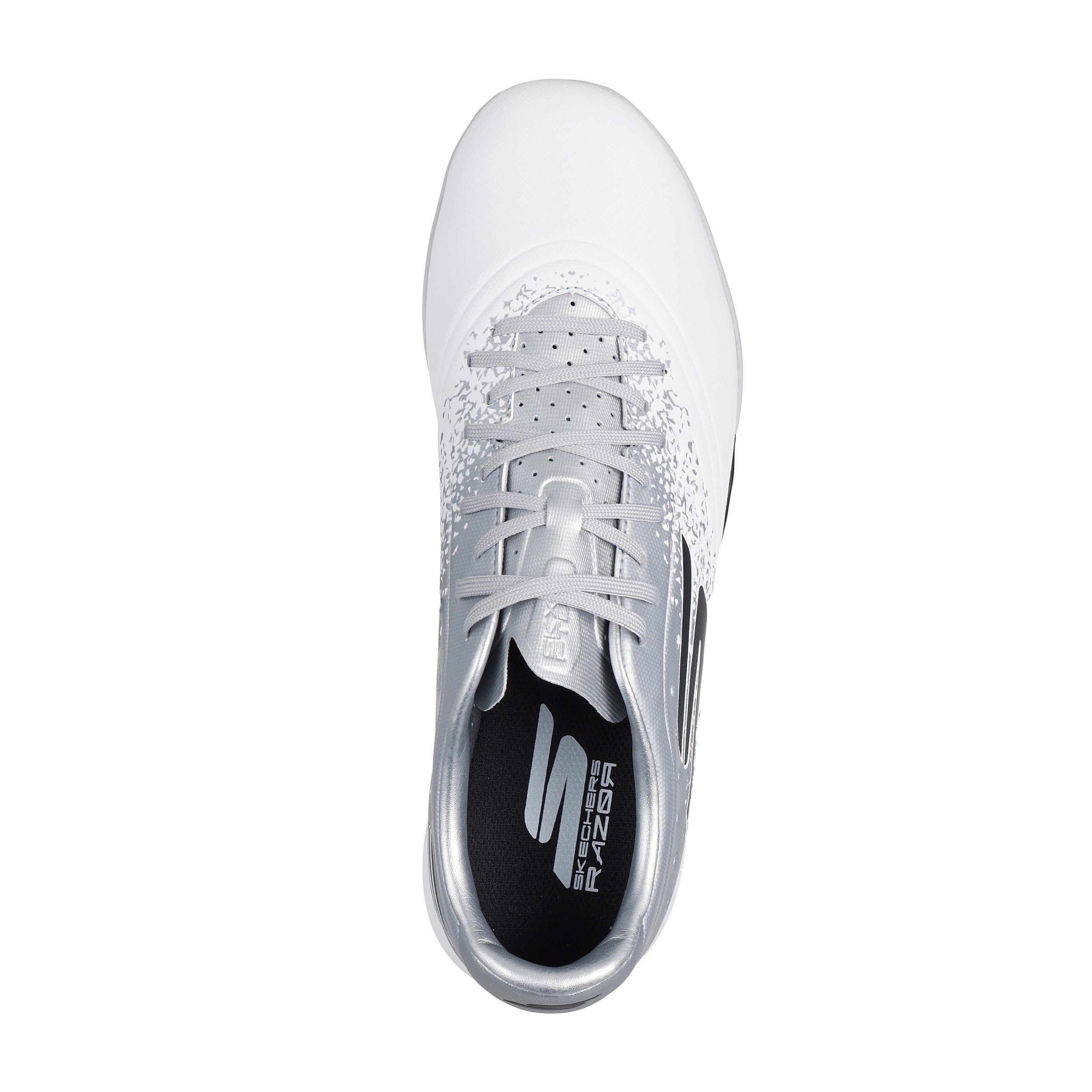 Wht/Slvr - Skechers - Razor Academy Adults Astro Turf Football Boots - 5