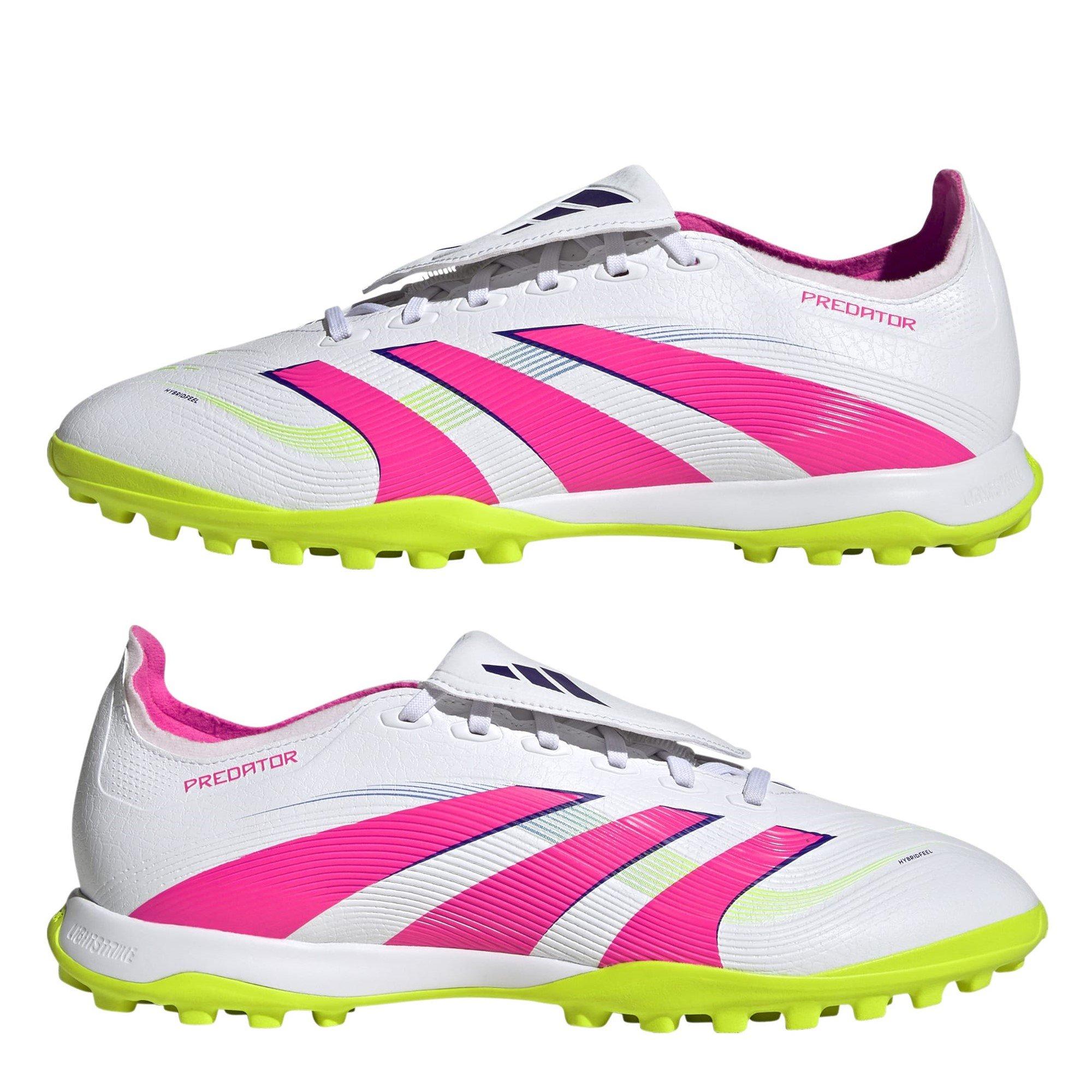 White/Pink - adidas - Predator League Fold-Over Tongue Astro Turf Football Boots - 9