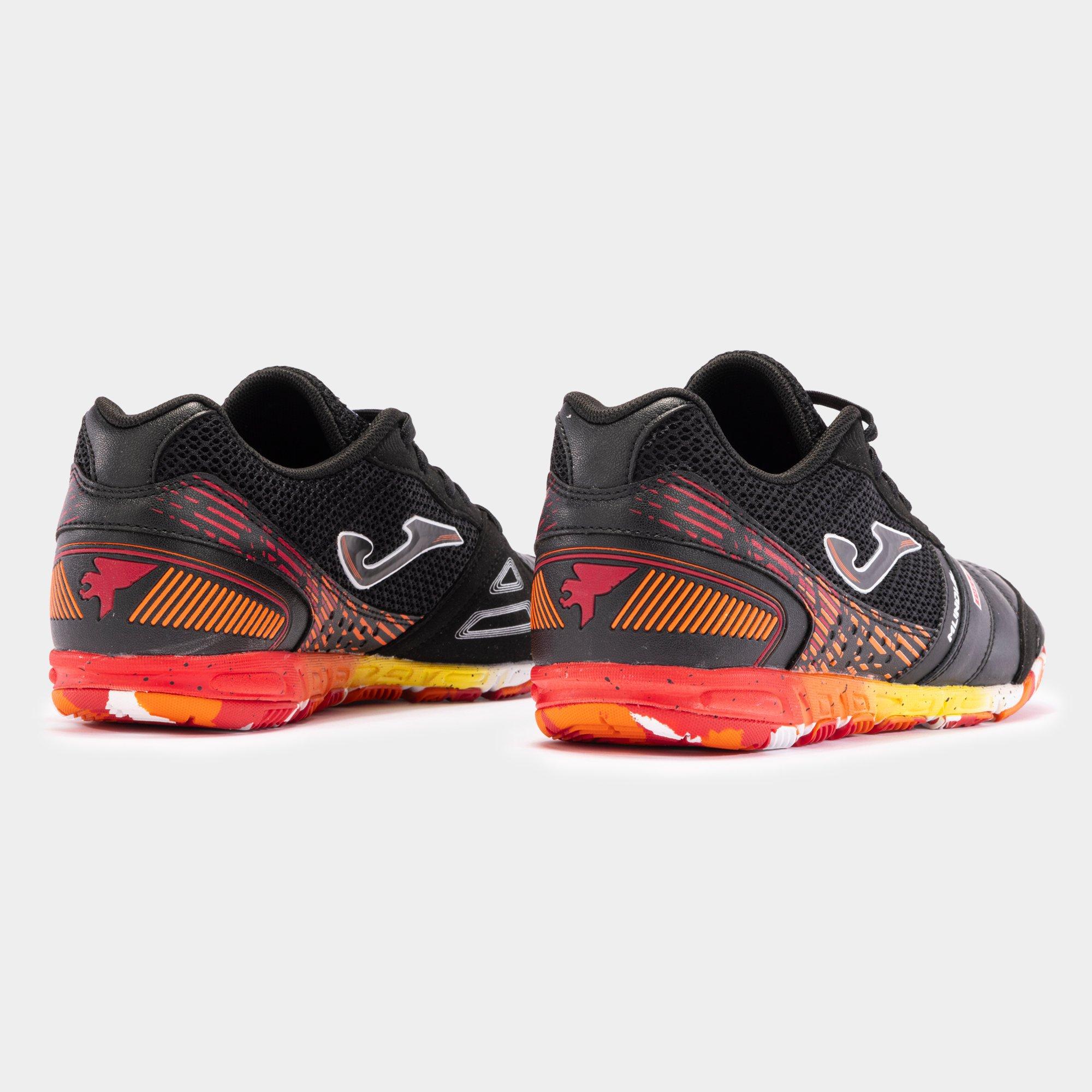 Noir/Orange - Joma - Mundial Leather Indoor Football Trainers - 3