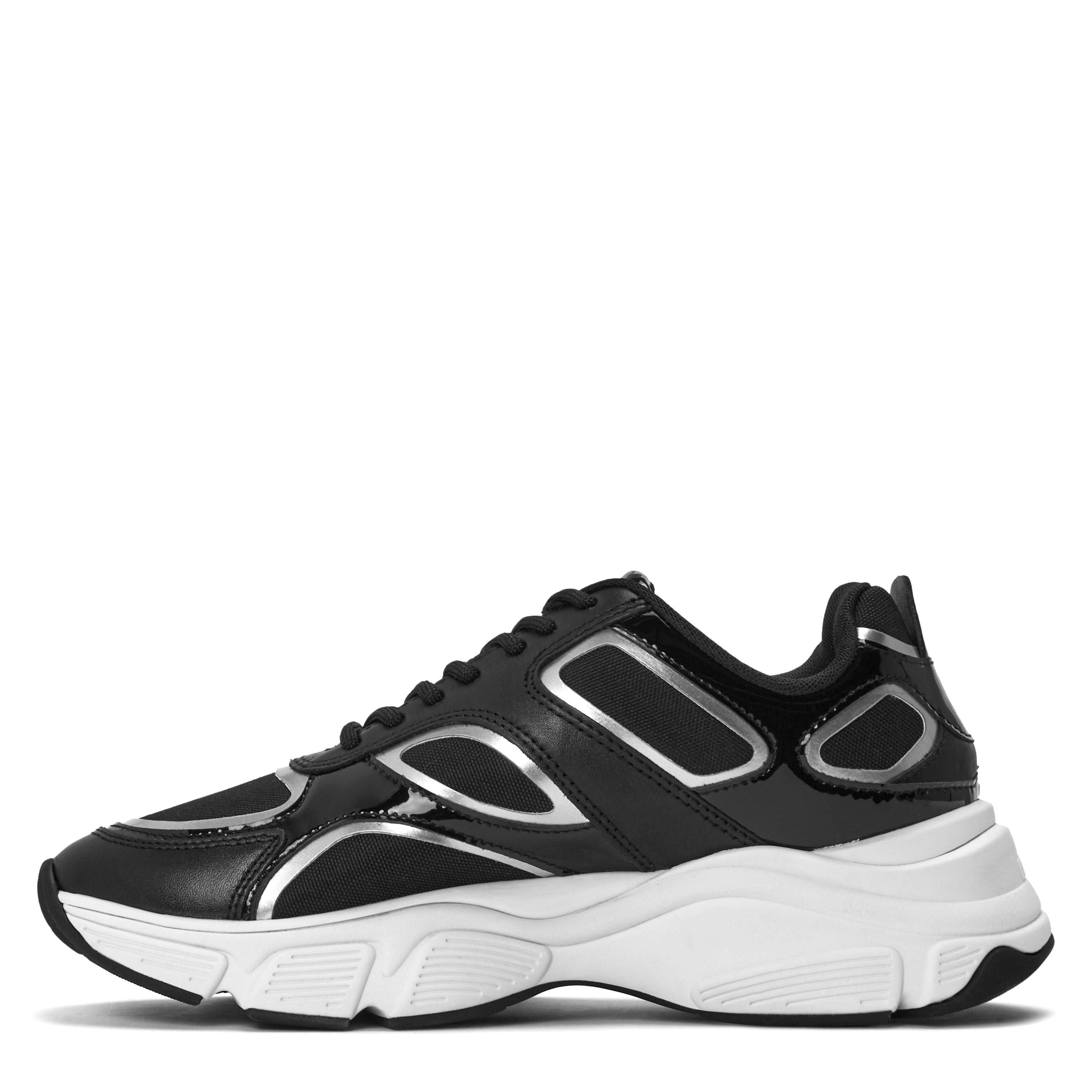 Black/Black - Love Moschino - Women's Stardust Leather Chunky Trainers - 2