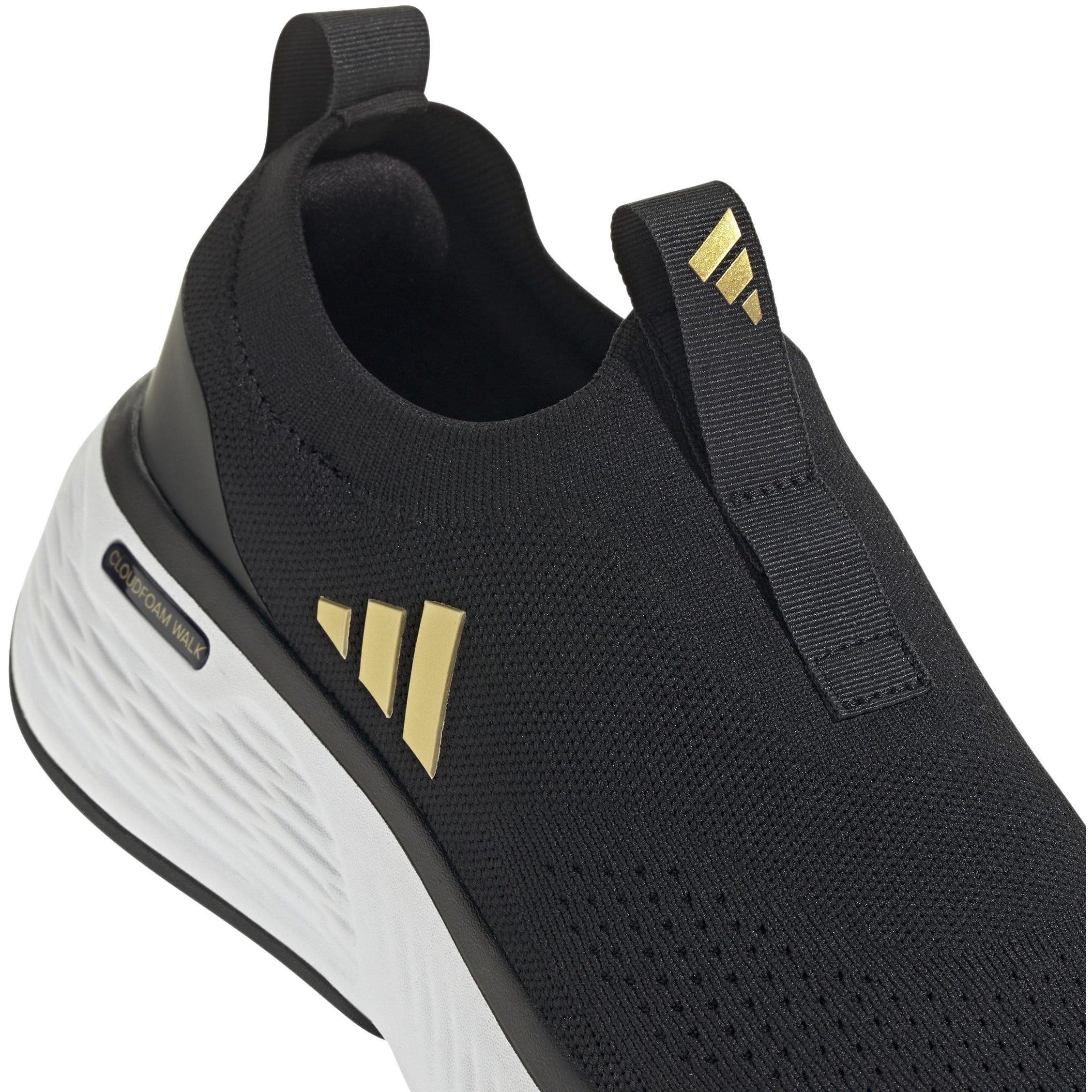 Blk/Gold/Wht - adidas - Cloudfoam Go Sock Shoes Womens - 8
