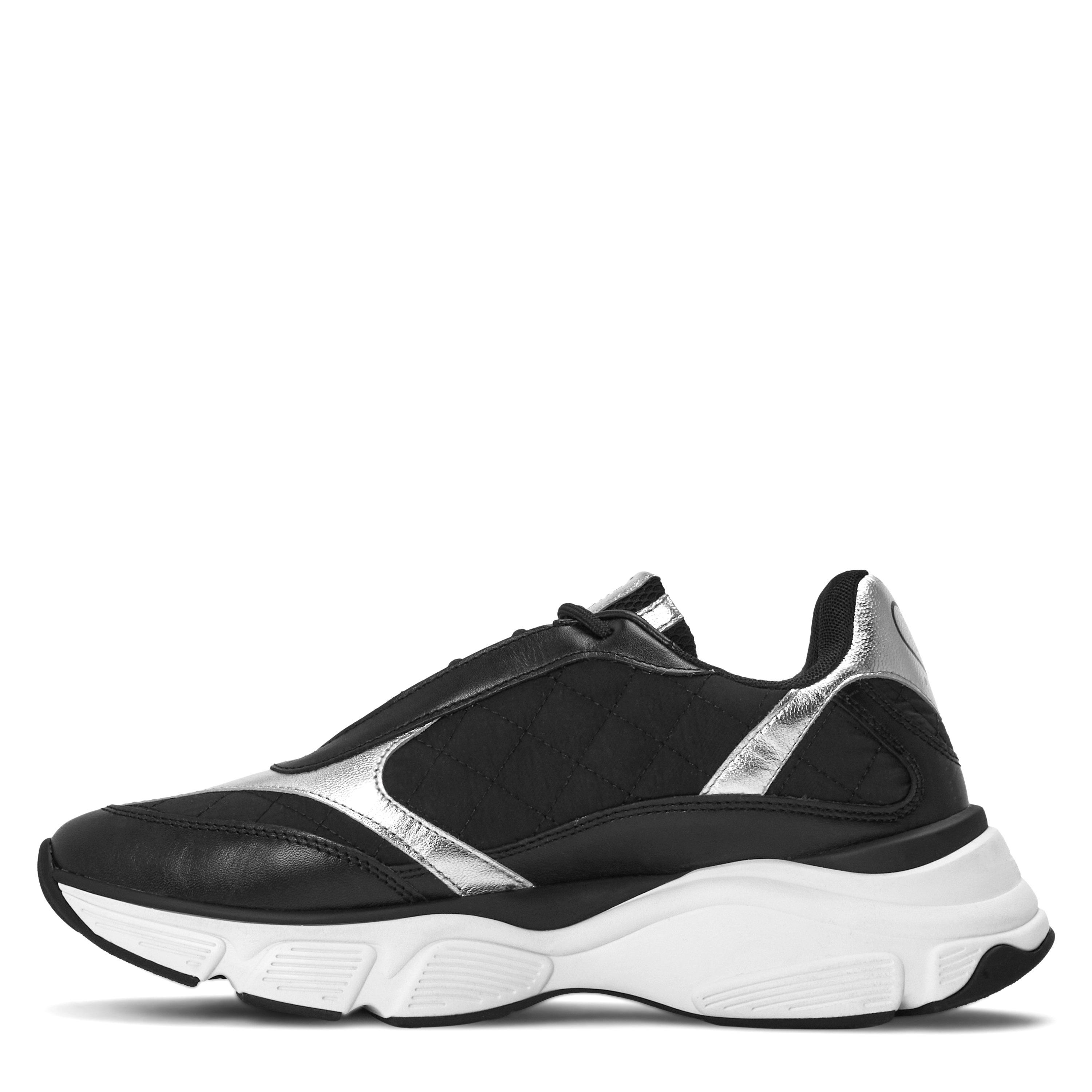 Black/Silver - Love Moschino - Women's Lace-Up Chunky Trainers - 2