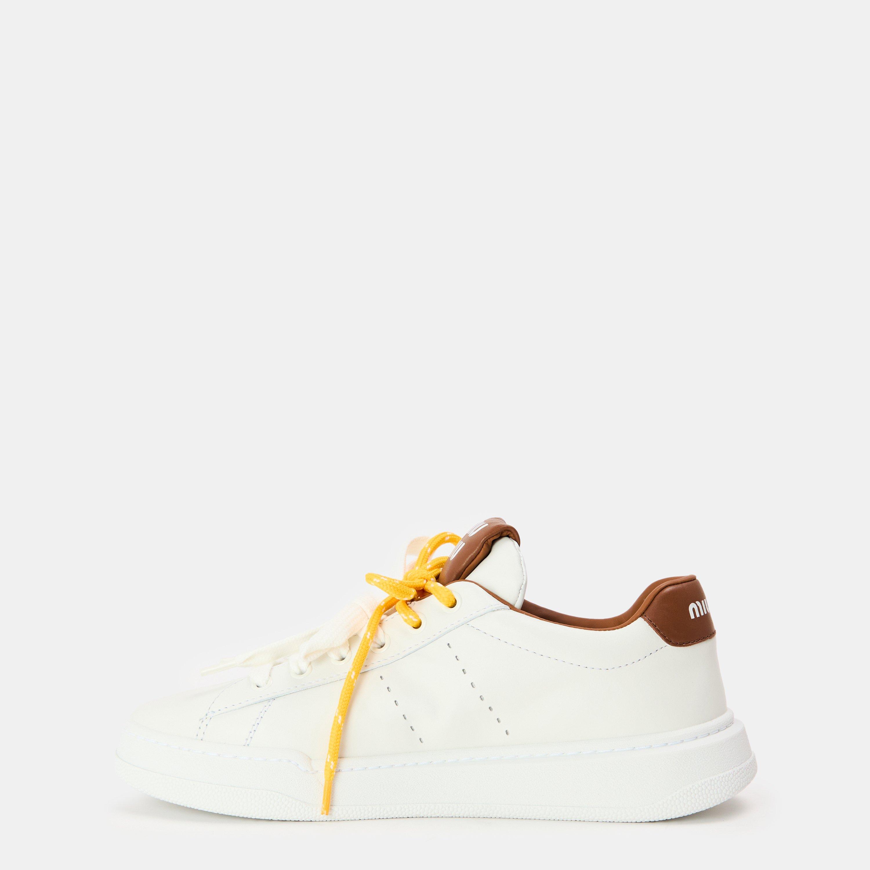 Bianco Cognac - Miu Miu - Women's Platform Chunky Trainers - 2