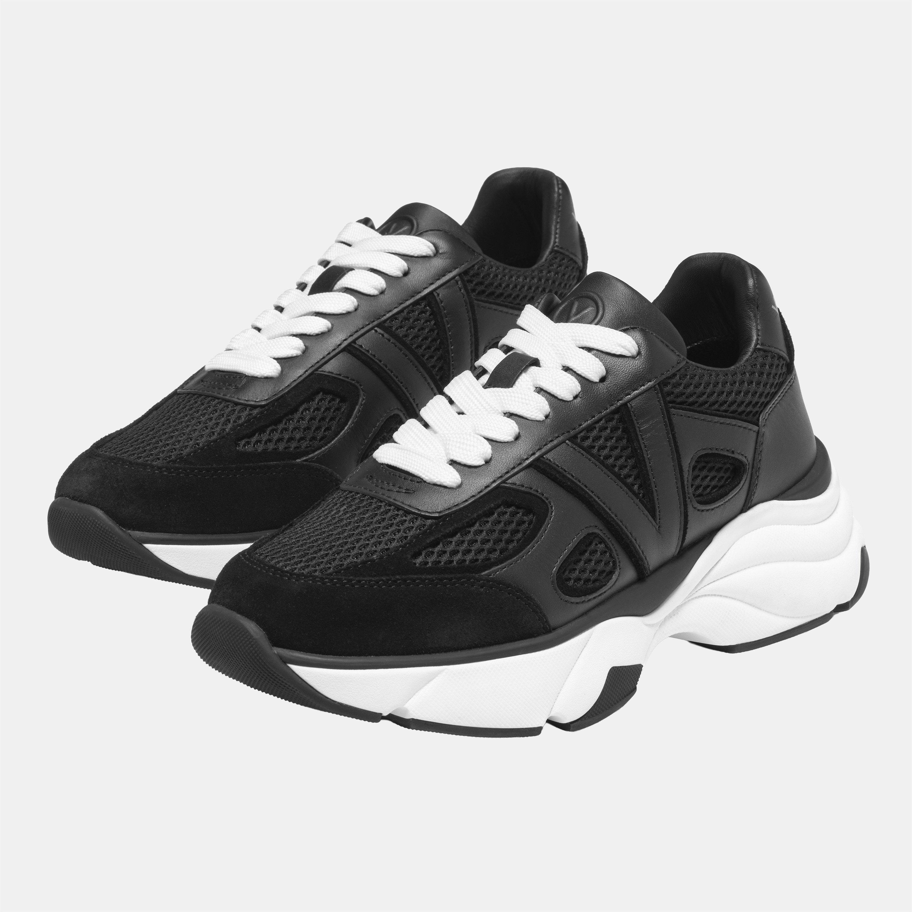 Black - Valentino - Women's Loto Suede Chunky Trainers - 2
