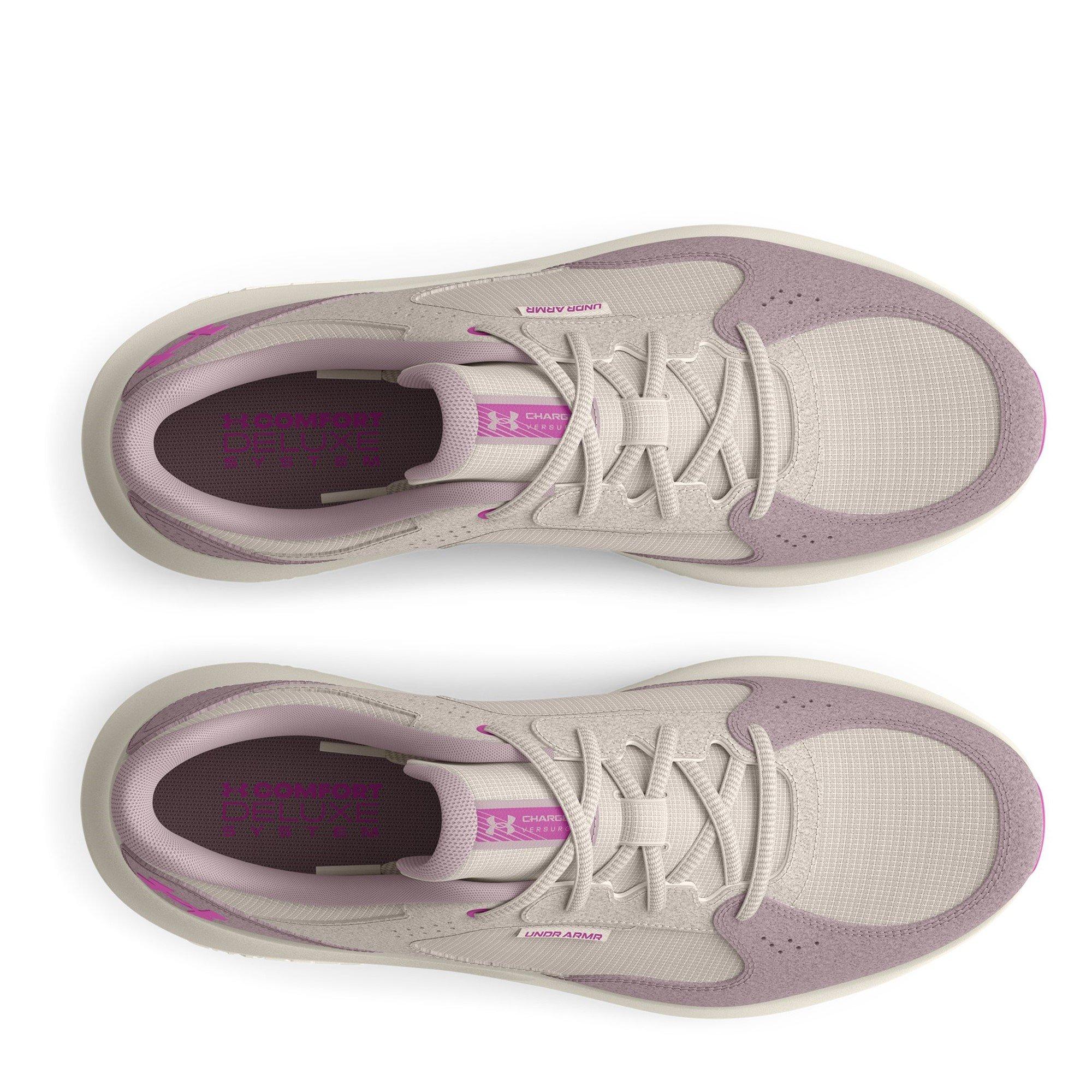 Gray/Salt Purpl - Under Armour - Charged Versurge Womens Running Shoes - 4