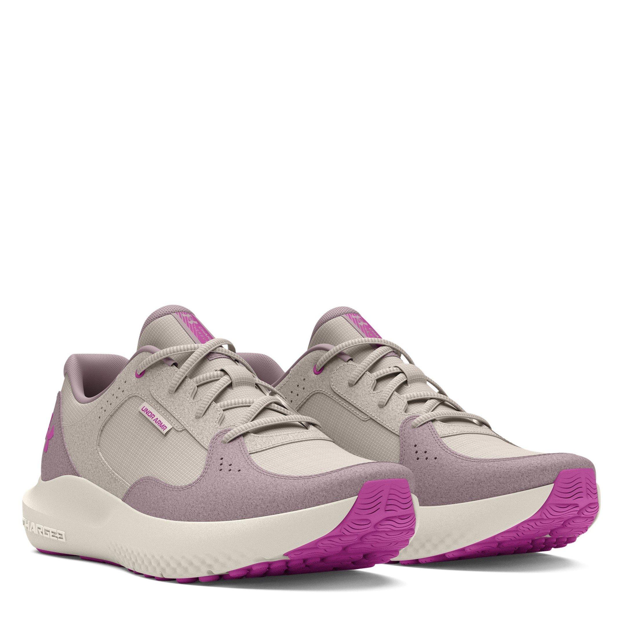 Gray/Salt Purpl - Under Armour - Charged Versurge Womens Running Shoes - 5