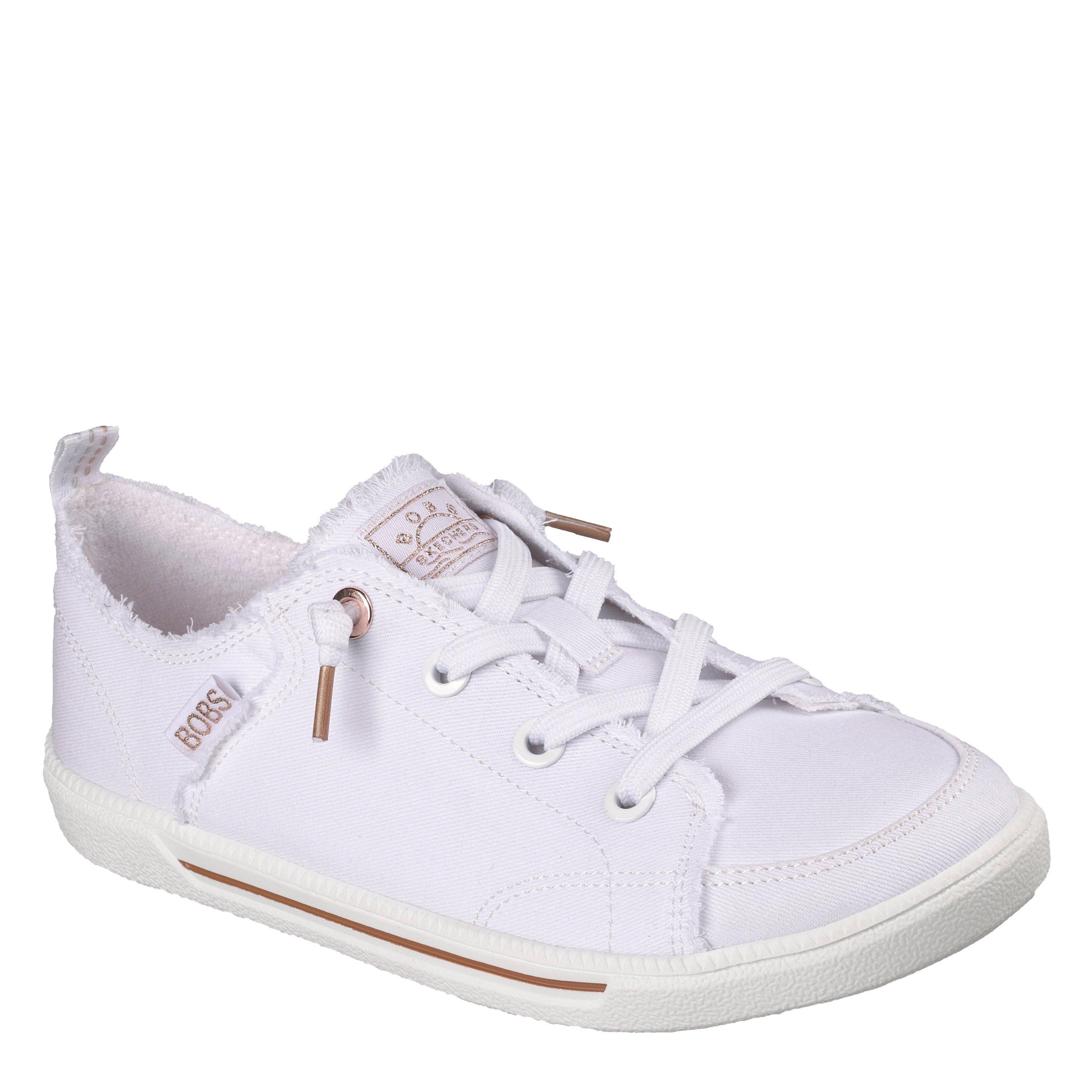 White Canvas - Skechers - Women's Bobs B Cute 2 Casual Low-Top Trainers - 3