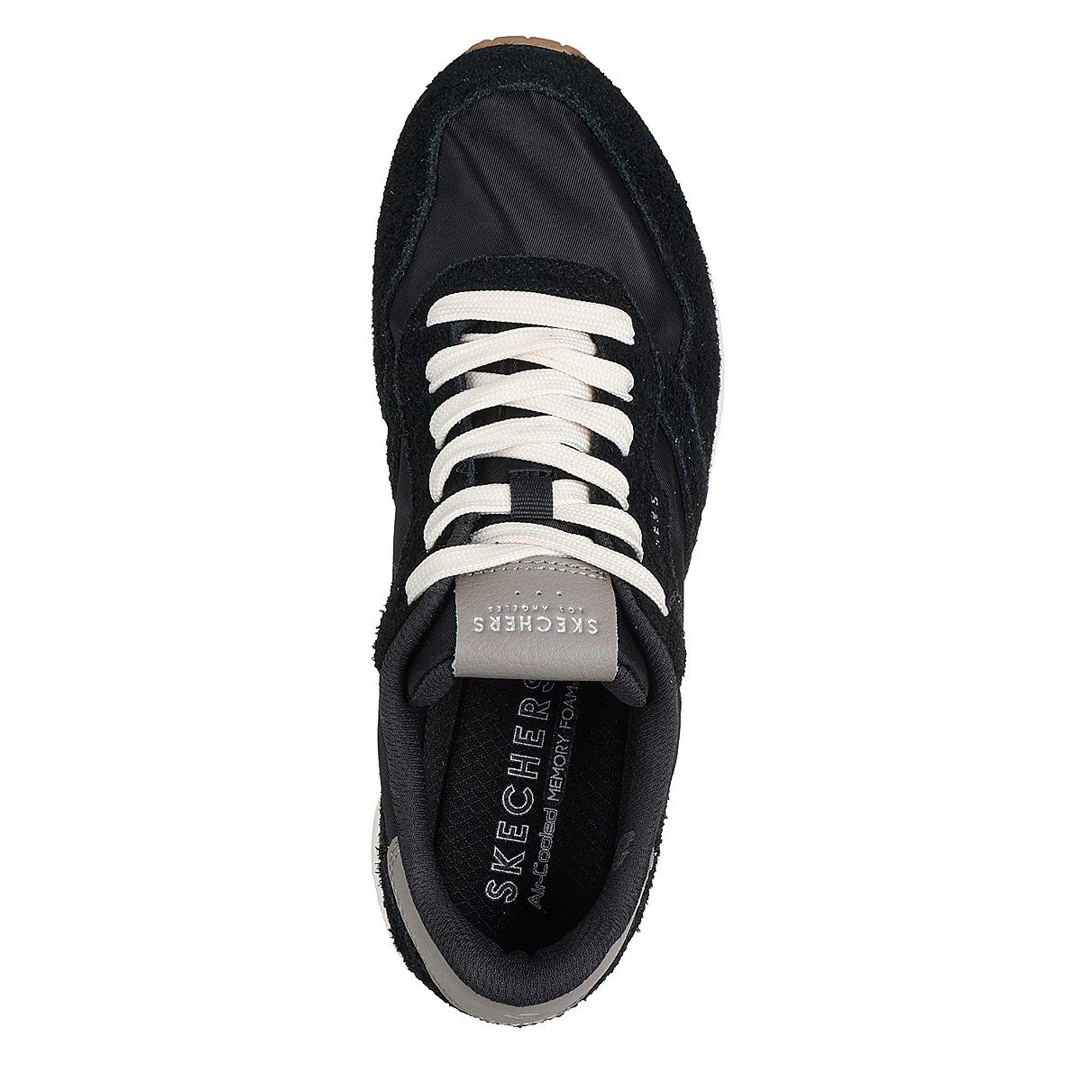 Schwarz/Weiß - Skechers - Hairy Suede and Mesh Lace-Up Low-Top Trainers - 5