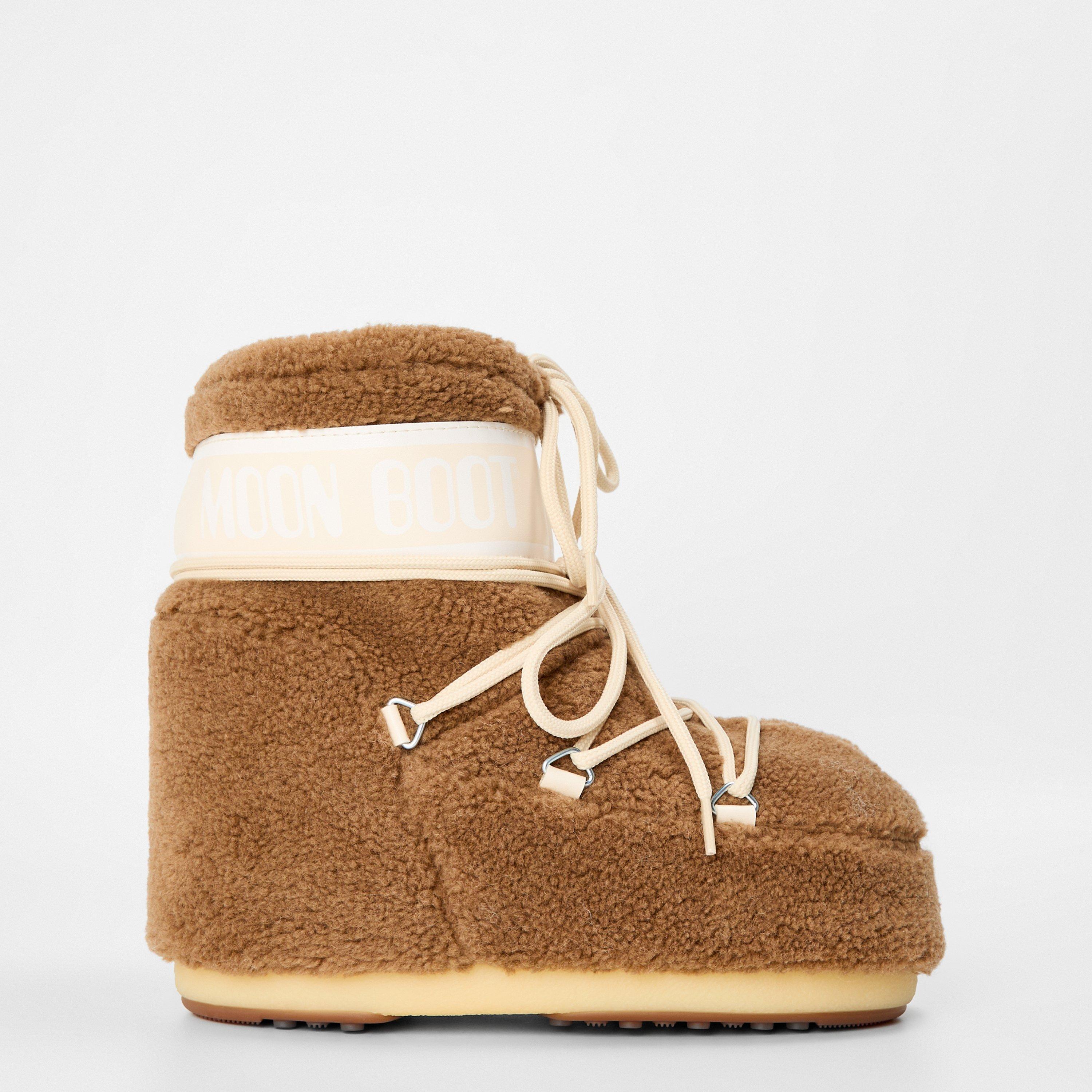 Moon Boot Women's Low Insulated Fleece Snow Boots - Camel - Size 36/38