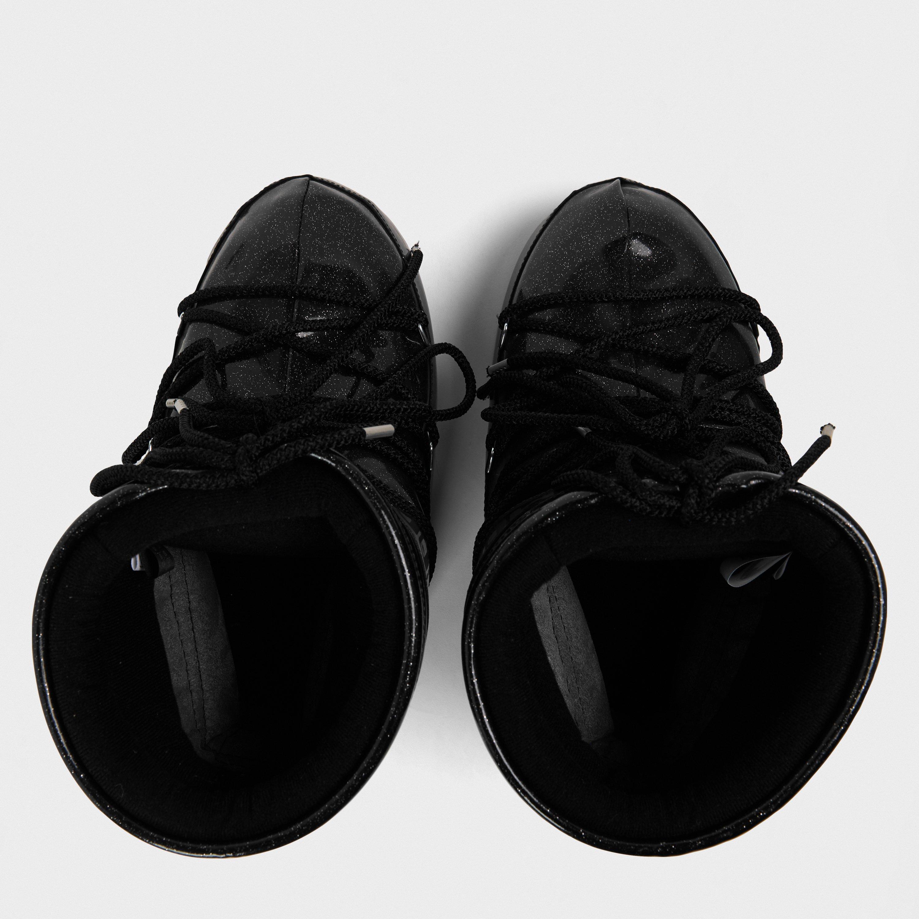 Black - Moon Boot - Women's Low Glitter Snow Boots - 4