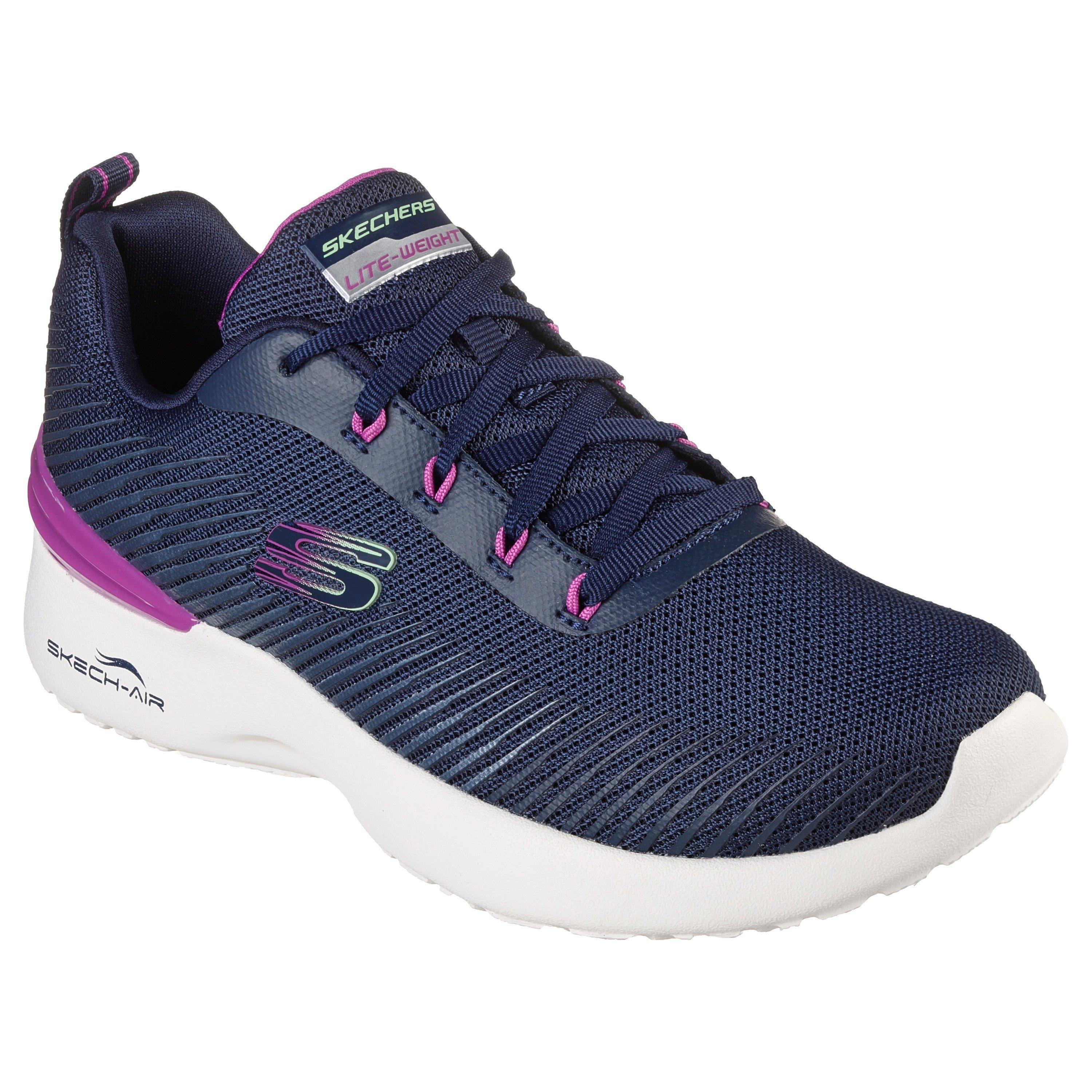 Azul marino/morado - Skechers - Print Hotmelt Mesh Lace-Up Low-Top Trainers - 3