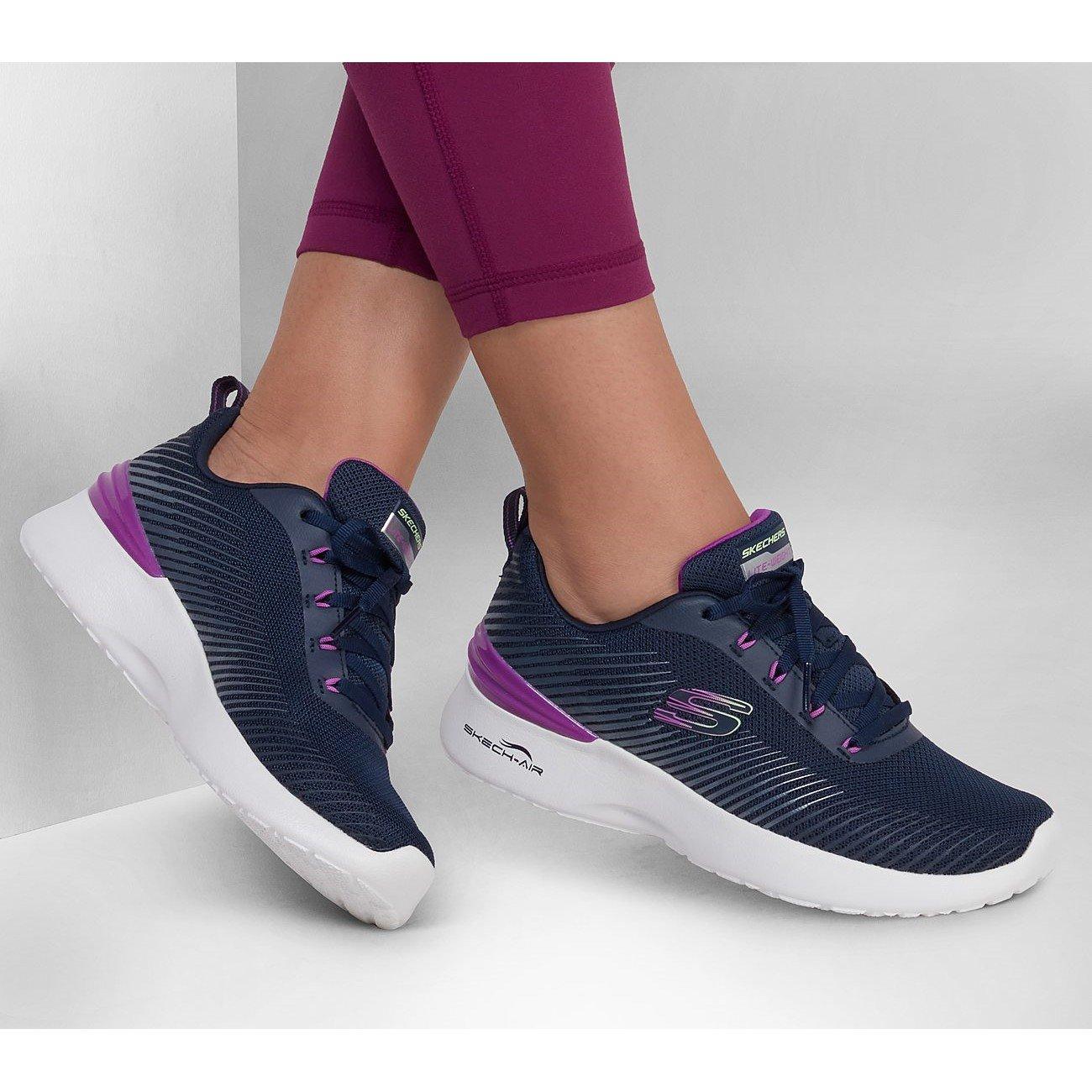 Azul marino/morado - Skechers - Print Hotmelt Mesh Lace-Up Low-Top Trainers - 6