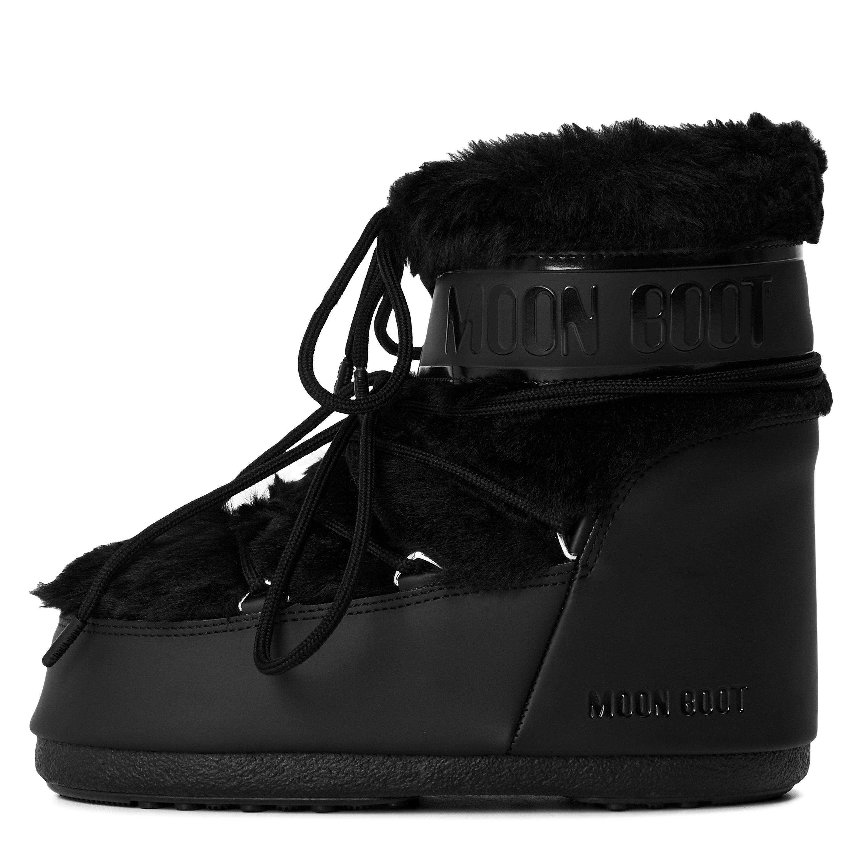Black - Moon Boot - Women's Low Faux Fur Lightweight Snow Boots - 2
