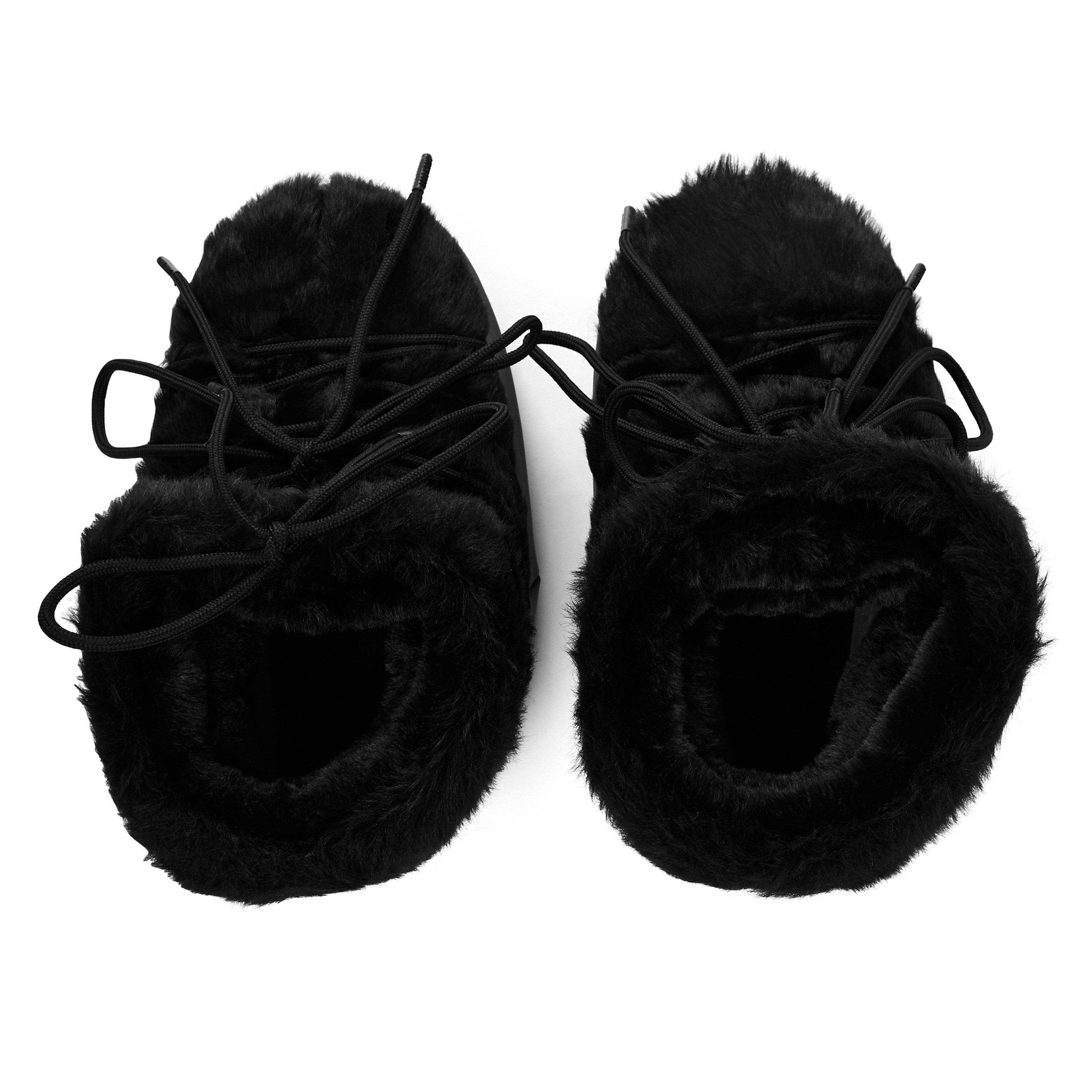 Black - Moon Boot - Women's Low Faux Fur Lightweight Snow Boots - 4